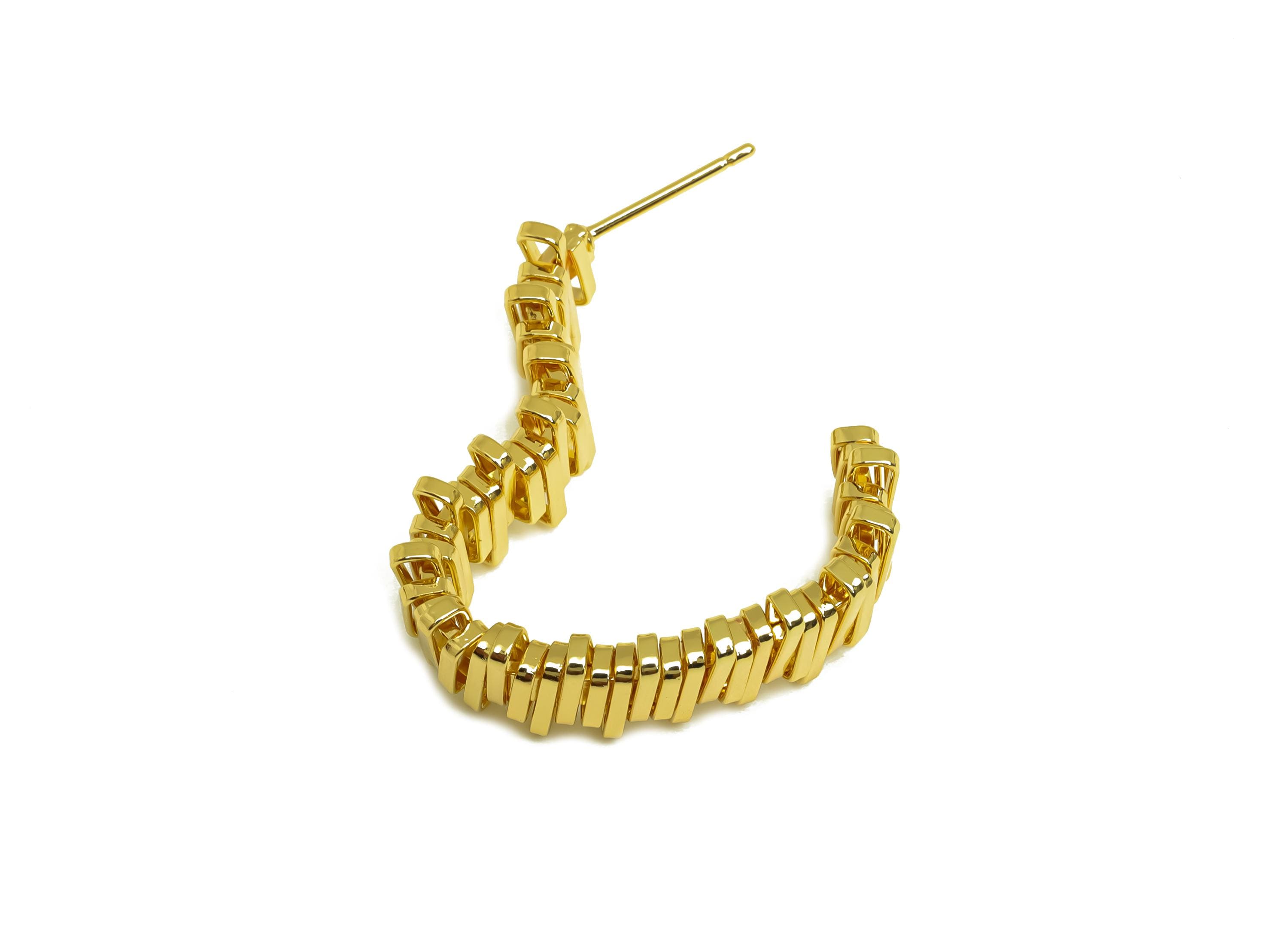 Brass Heart Earring Post - Gold Open Heart Earring Stud - Textured Open Heart Earring Post - 18K Real Gold Plated - 33.3x27.74x3mm - RGP7958 - DOMEDBAZAAR