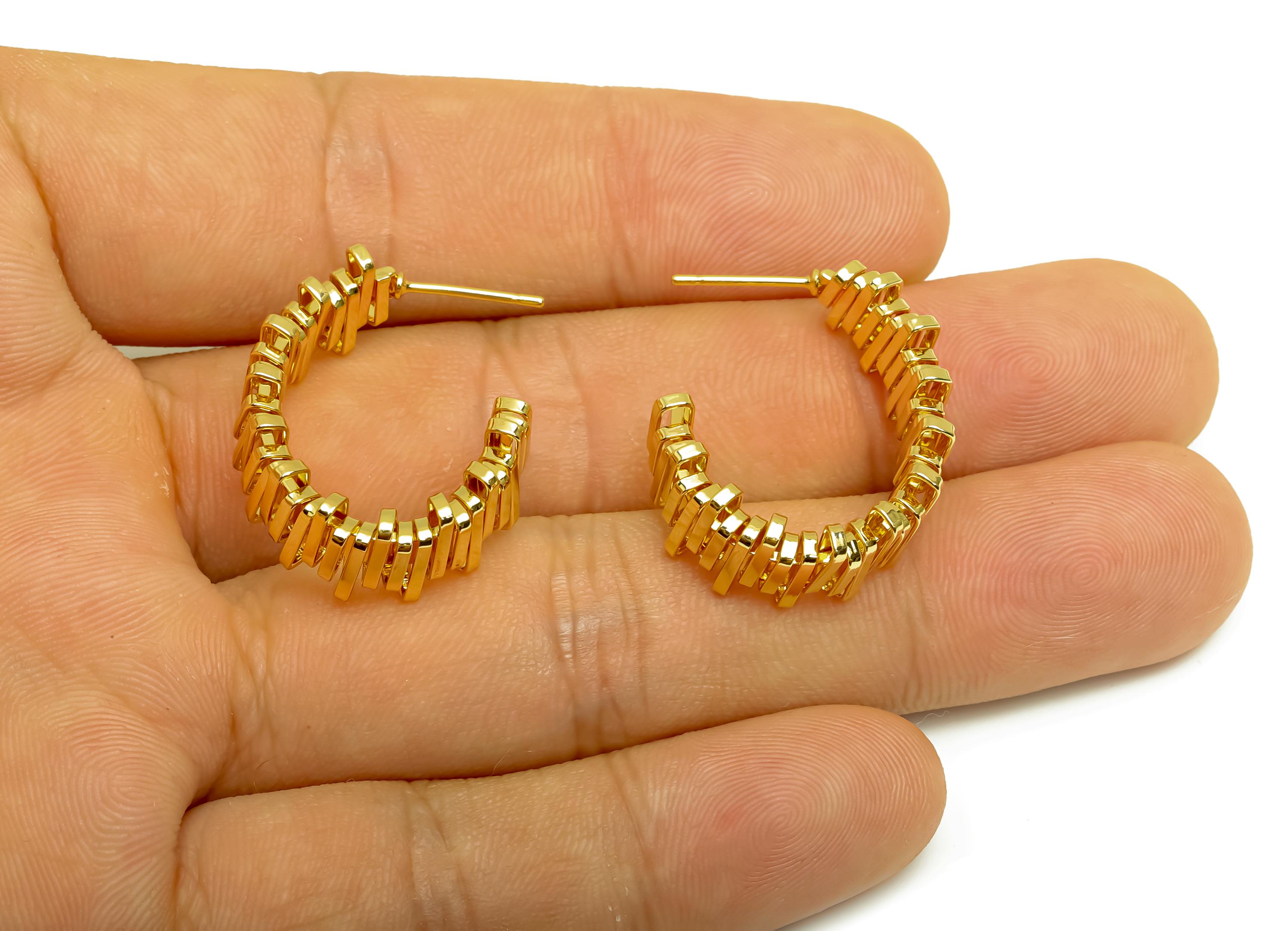 Brass Oval Earring Post - Gold Open Oval Earring Stud - Textured Open Oval Earring Post - 18K Real Gold Plating - 26.96x22x2.79mm - RGP7960 - DOMEDBAZAAR