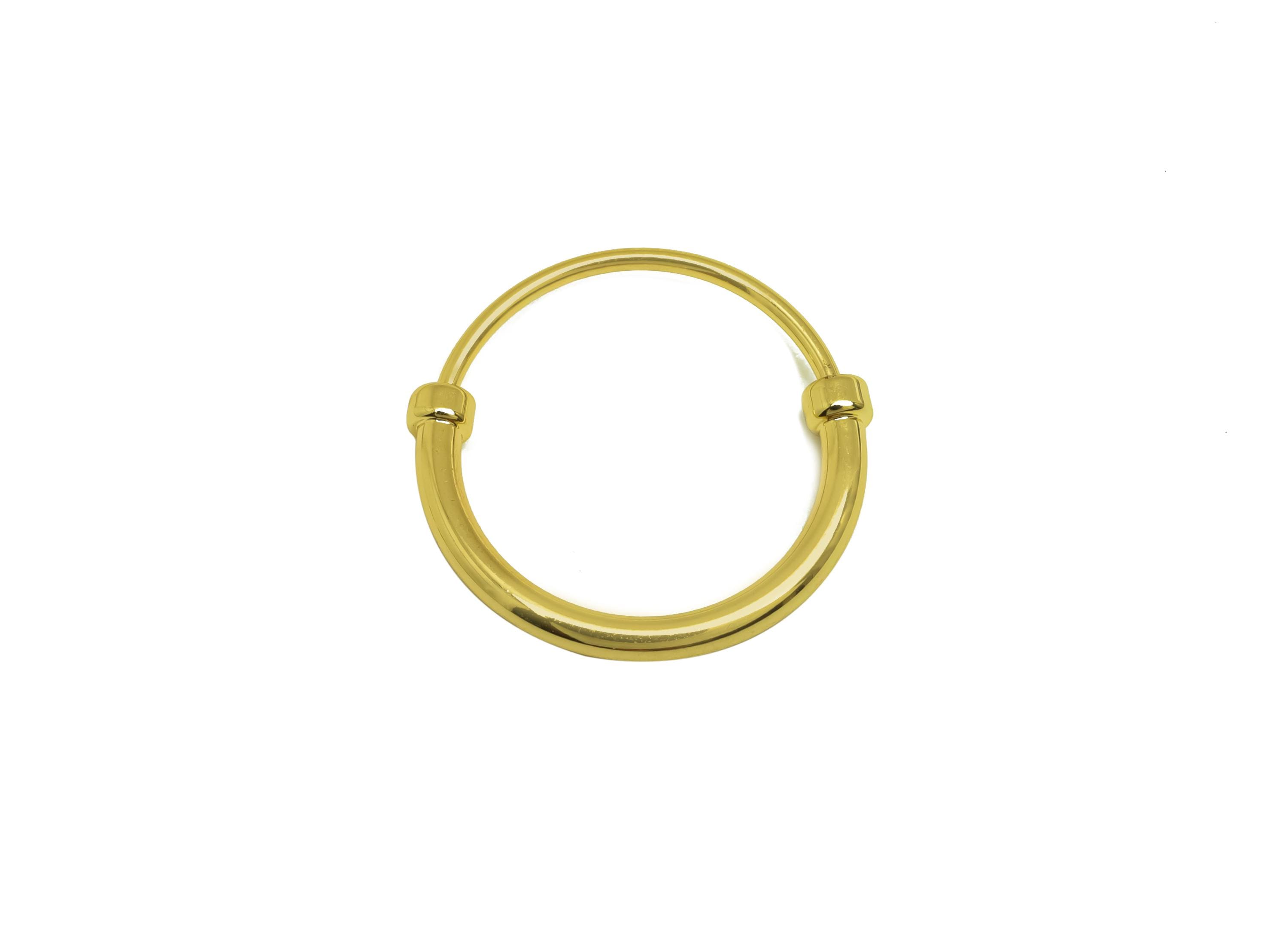 Brass Huggie Hoop Earring - Gold Minimalist Hoop Earring Clasp - Round Minimalist Ear - 18K Real Gold Plated - 20.89x20.47x1.83mm - RGP7963 - DOMEDBAZAAR