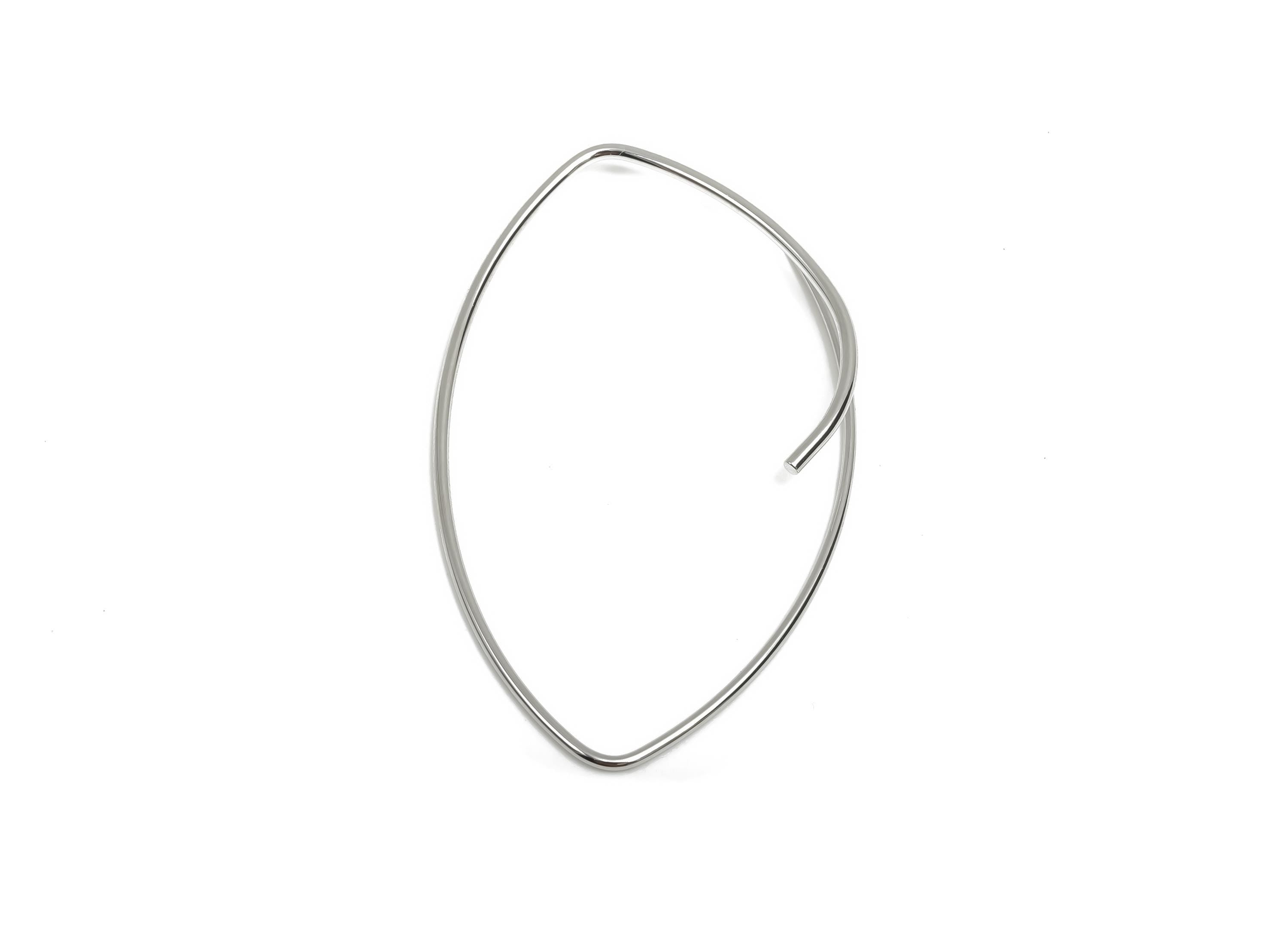 Brass Marquise Earring Wire - Brass Marquise Ear Hook - Hook Wire Earring - Wire Hook - 18K Real White Gold Plating - 48x27x0.9mm - RGP8097 - DOMEDBAZAAR