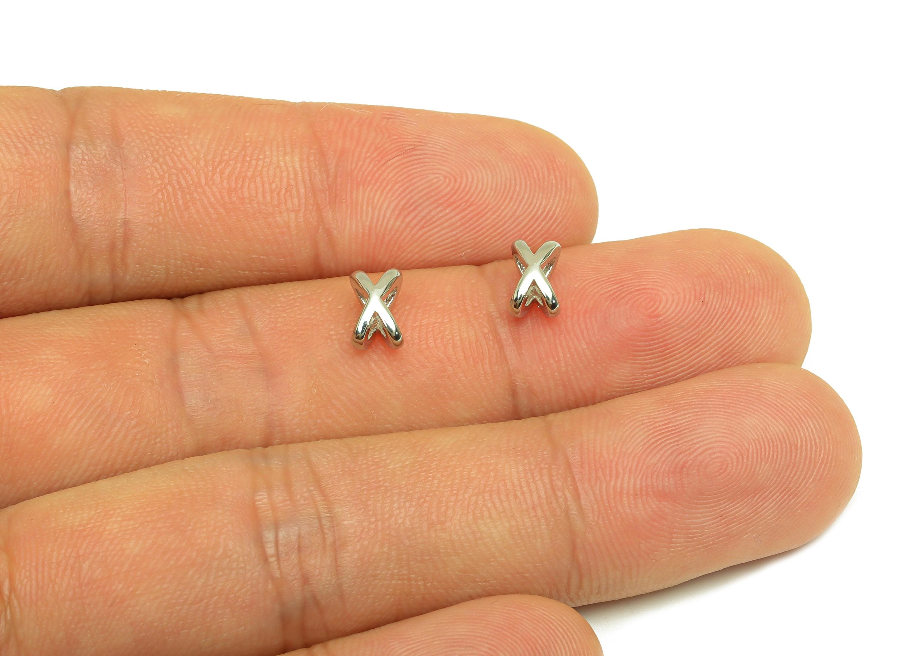 Brass Knot Bead Earring Charm - Brass Star Spacer Bead Charm - Brass Wire Bead Earring Charm - 18K Real White Gold Plating - 7x4x4mm-RGP7764 - DOMEDBAZAAR