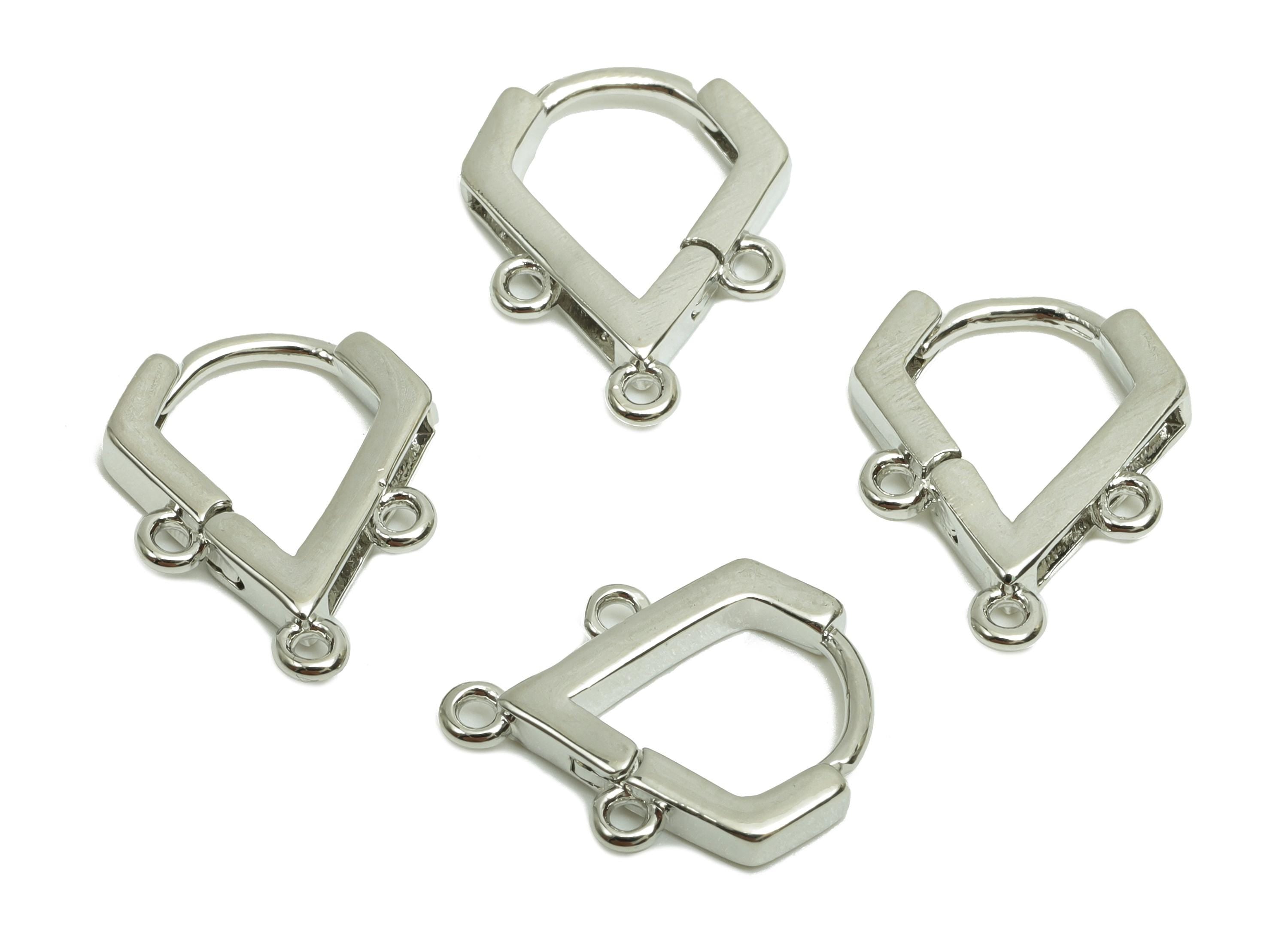 Brass Huggie Hoop Earring - Brass Triangle Hoop Clasp Earring - Hoop Earring For Tassel - 18K Real Silver Gold Plating - 14x11x1mm - RGP8218 - DOMEDBAZAAR