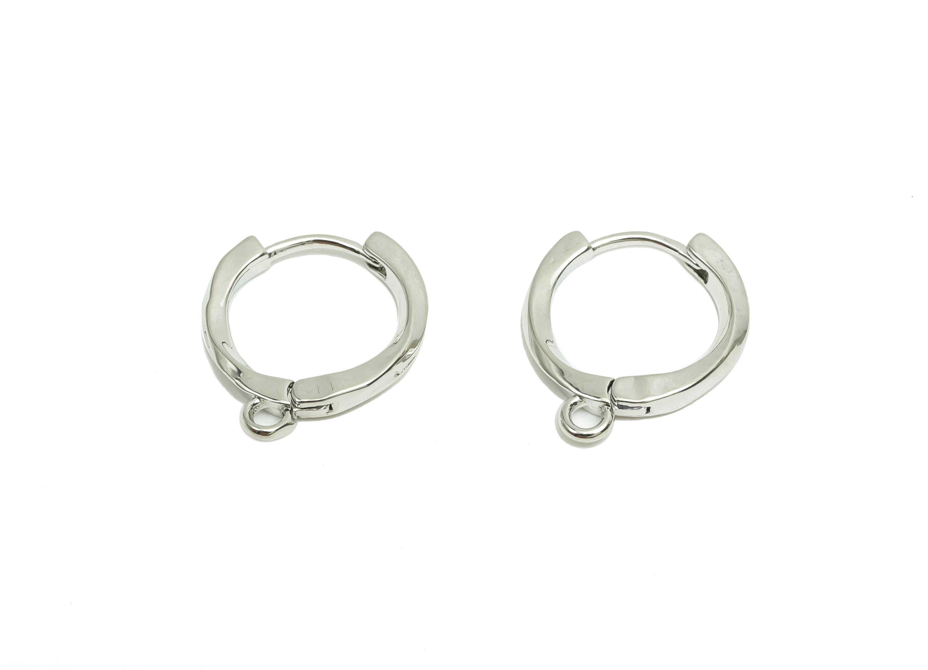 Brass Huggie Hoop Earring - Brass Wavy Hoop Clasp Earring - Hoop Earring With Loop - 18K Real Silver Gold Plating -14x12.48x1.83mm - RGP8220 - DOMEDBAZAAR