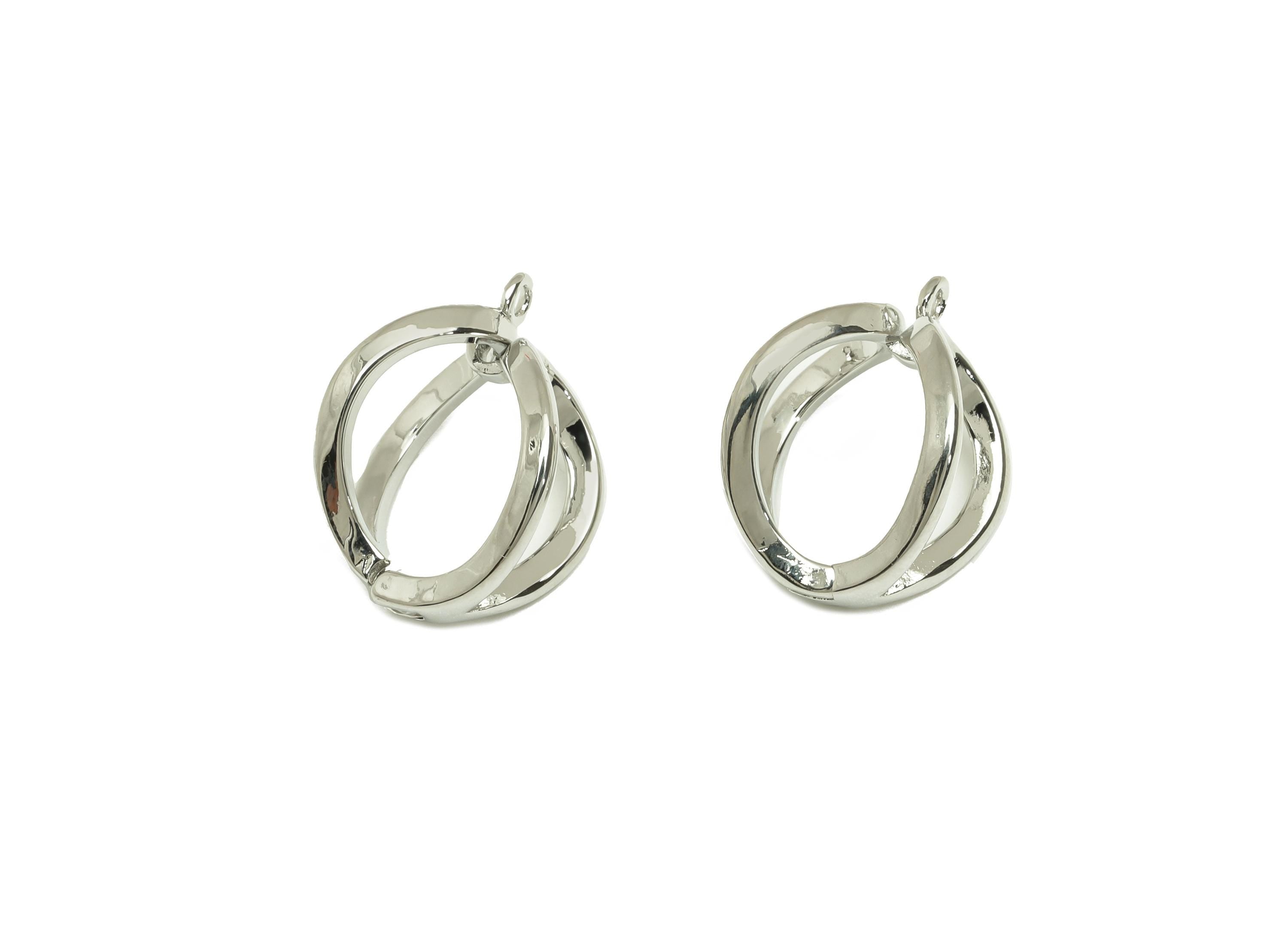 Brass Teardrop Earring Charm - Gemstone Earring Charm - Gemstone Pendant For Necklace - 18k Real White Gold Plating - 16x11.79x10mm -RGP7822 - DOMEDBAZAAR