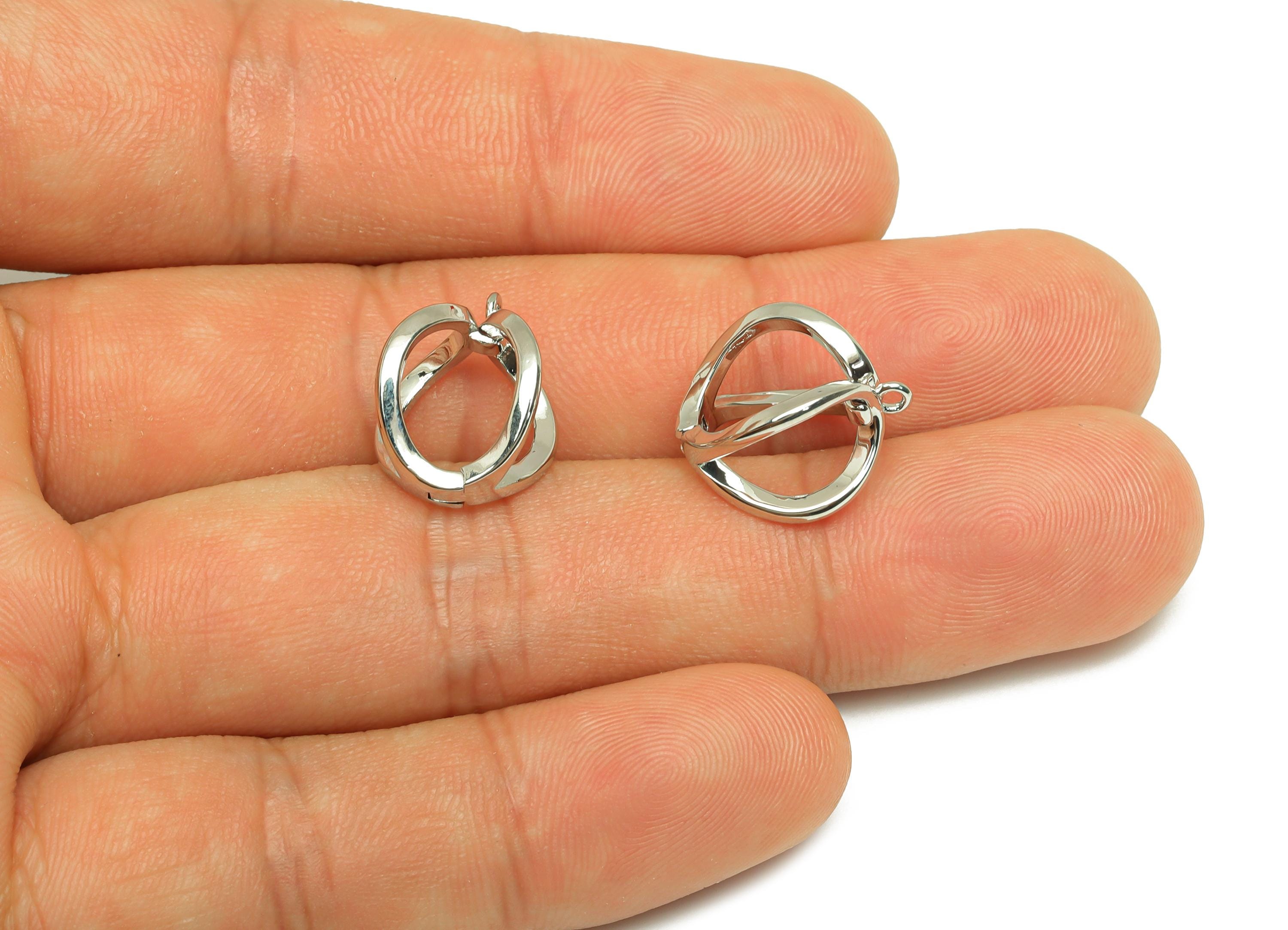 Brass Teardrop Earring Charm - Gemstone Earring Charm - Gemstone Pendant For Necklace - 18k Real White Gold Plating - 16x11.79x10mm -RGP7822 - DOMEDBAZAAR