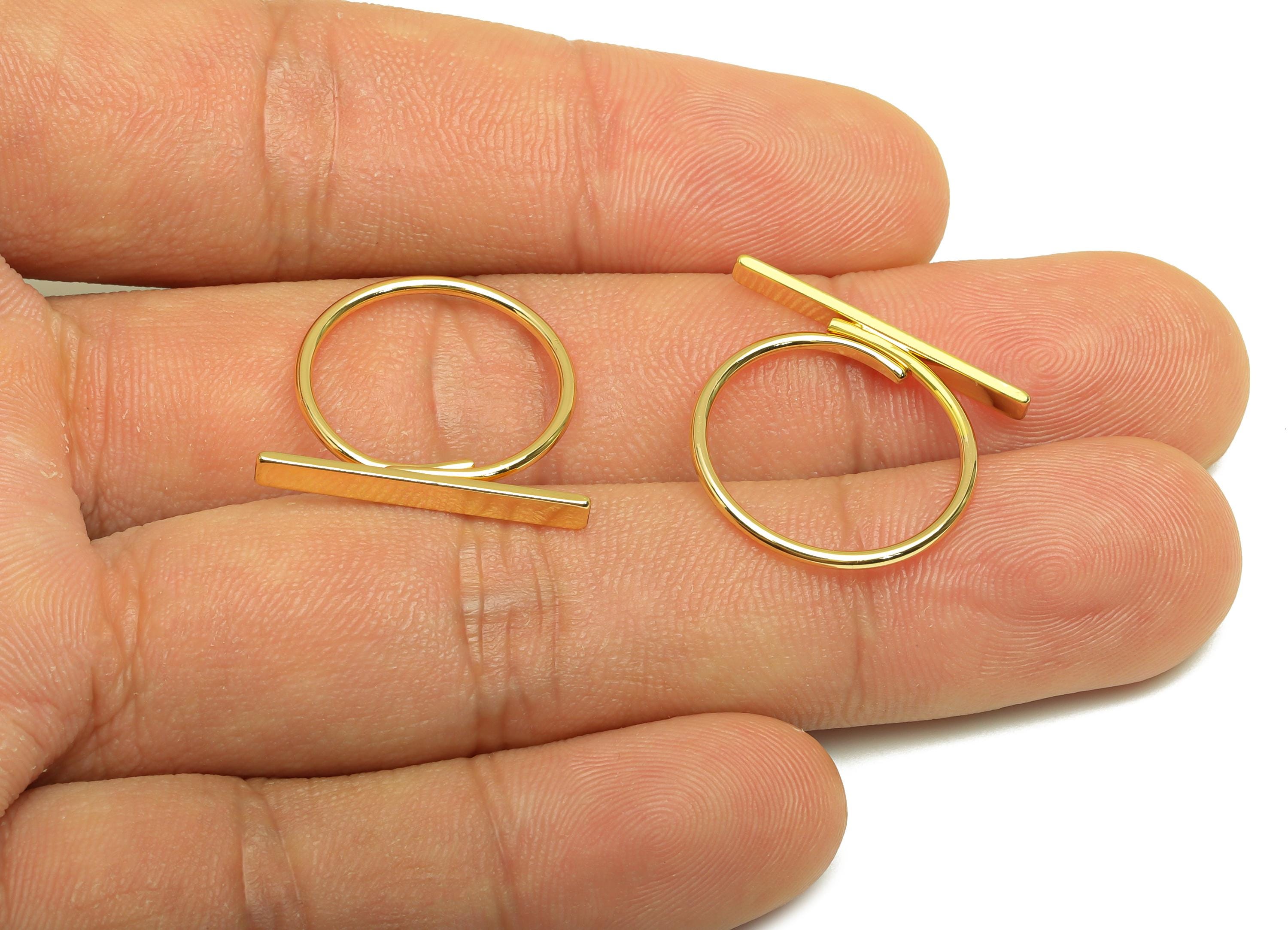 Brass Adjustable Rectangle Ring - Brass Ring Settings - Rectangle Ring Adjustable Finding - 18K Real Gold Plating - 20.5x21x1.03mm - RGP7863 - DOMEDBAZAAR