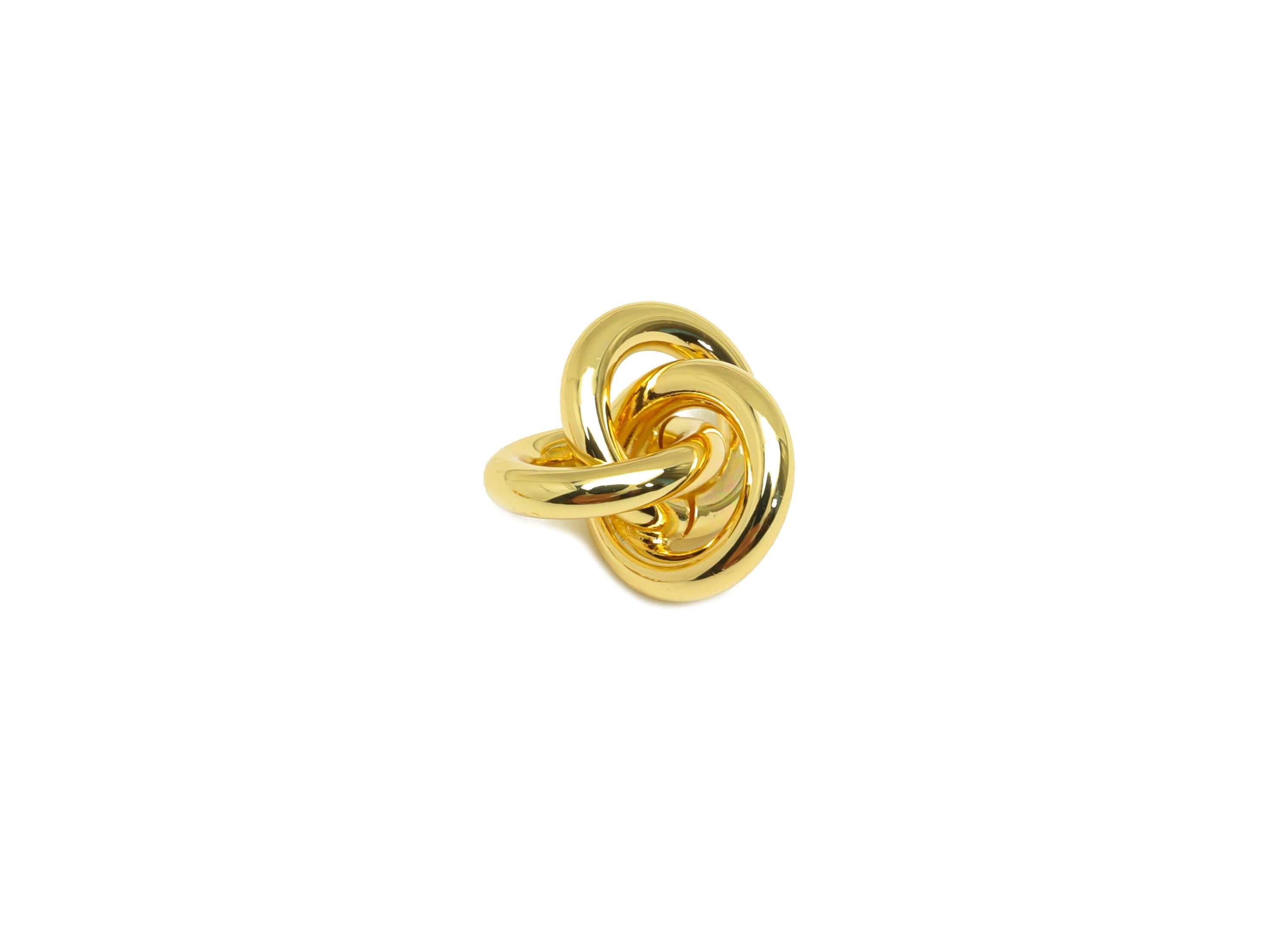 Brass Interwoven Earring Charm - Jump Ring Earring Charm - Bead Earring Charm - Bracelet Beads - 18K Real Gold Plating - 12x12x6mm -RGP7878 - DOMEDBAZAAR
