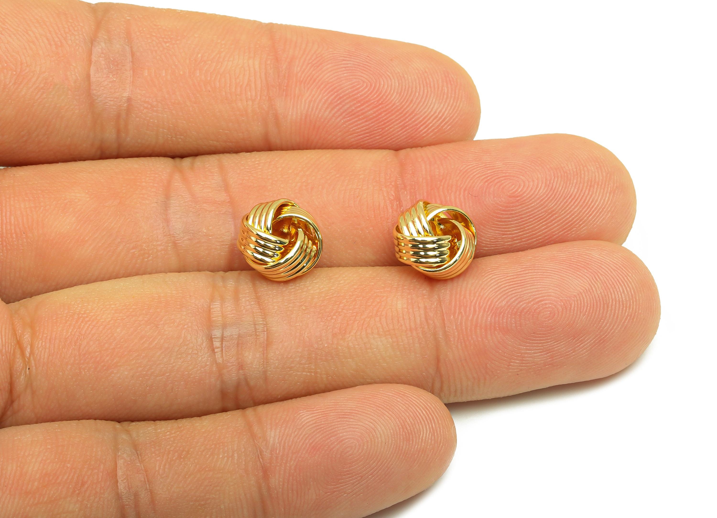 Brass Interwoven Earring Charm - Textured Bead Earring Charm - Bead Earring Charm - Bracelet Bead - 18K Real Gold Plating - 9x9x6mm -RGP78 - DOMEDBAZAAR