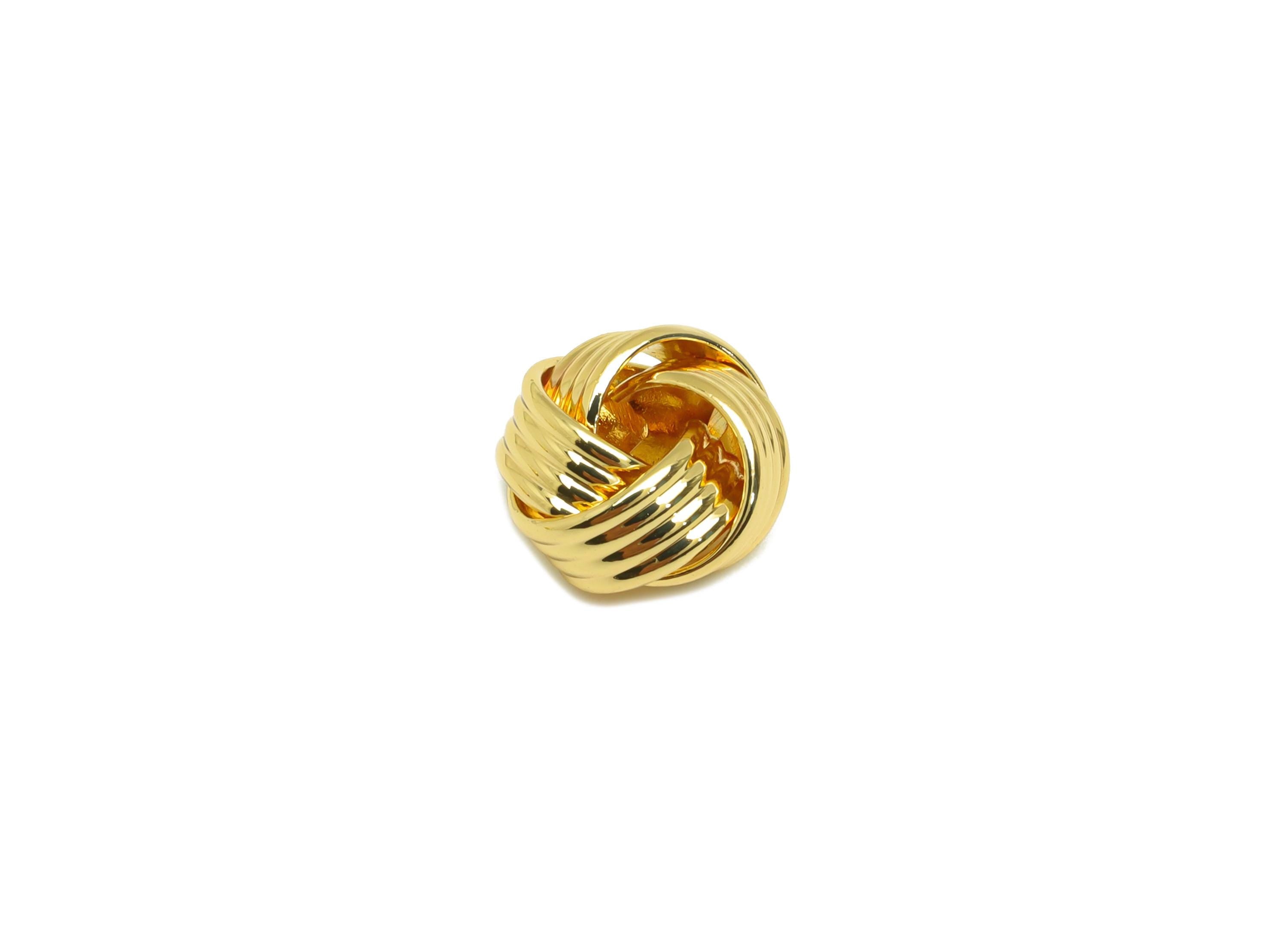 Brass Interwoven Earring Charm - Textured Bead Earring Charm - Bead Earring Charm - Bracelet Bead - 18K Real Gold Plating - 9x9x6mm -RGP78 - DOMEDBAZAAR