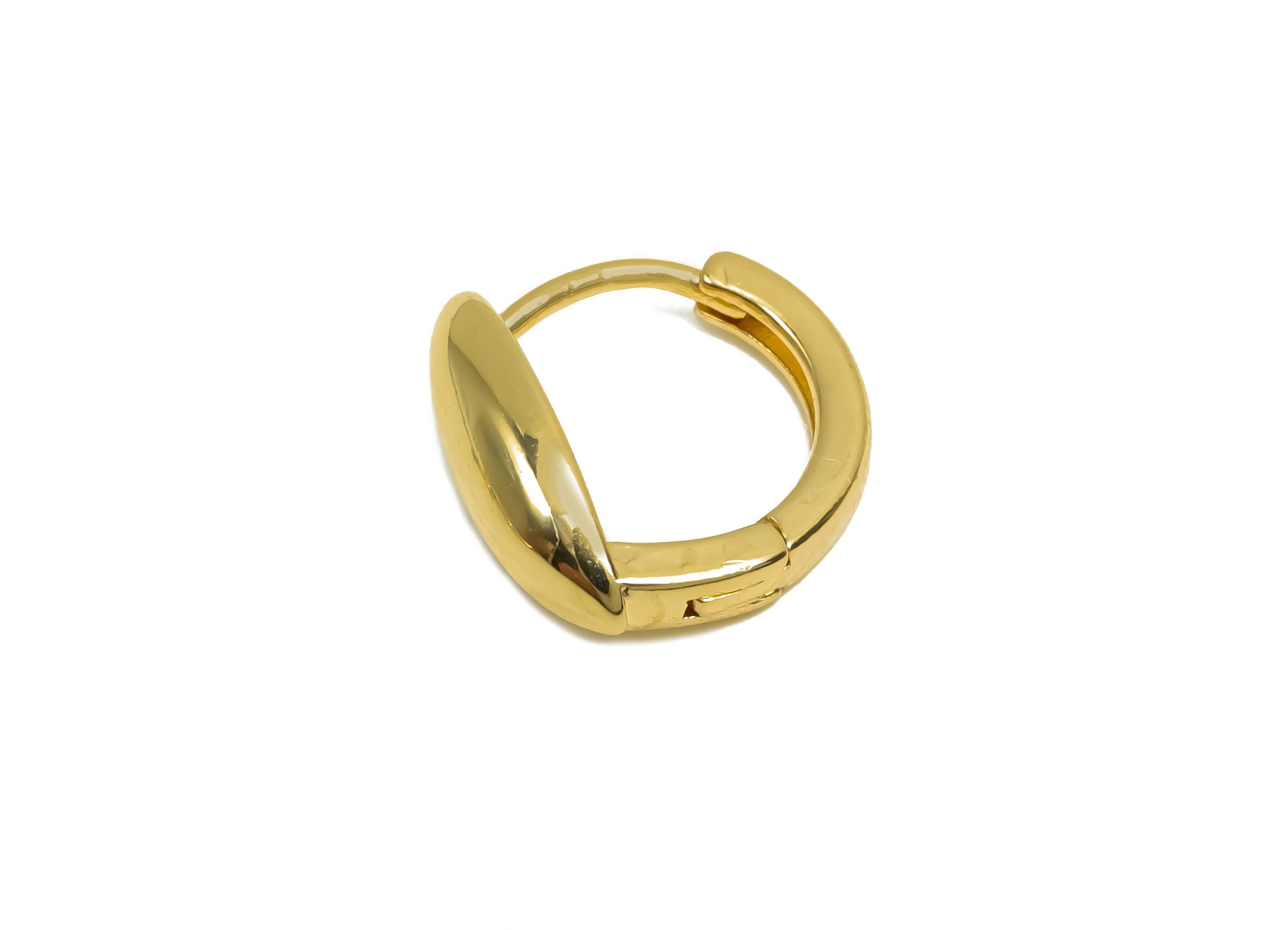 Marquise Hoop Earring - Minimalist For Her - Huggie Hoop Clasp Earring - Valentine's Day - 18K Real Gold Plating Brass -11x11x4mm - RGP8368 - DOMEDBAZAAR