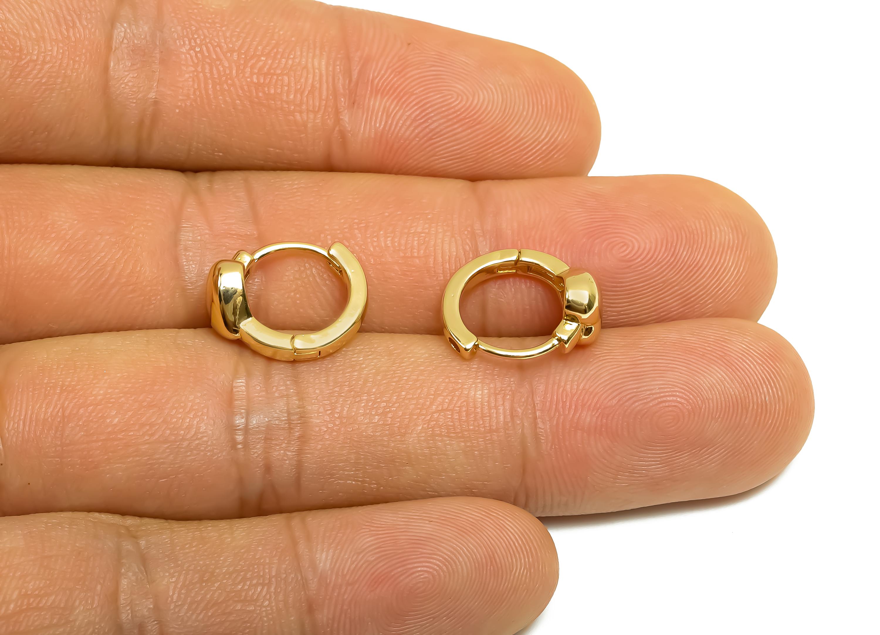 Brass Heart Hoop Earring - Jewelry For Women - Huggie Hoop Clasp Earring - Wedding Day - 18K Real Gold Plating Brass - 14.6x12x7mm - RGP8373 - DOMEDBAZAAR
