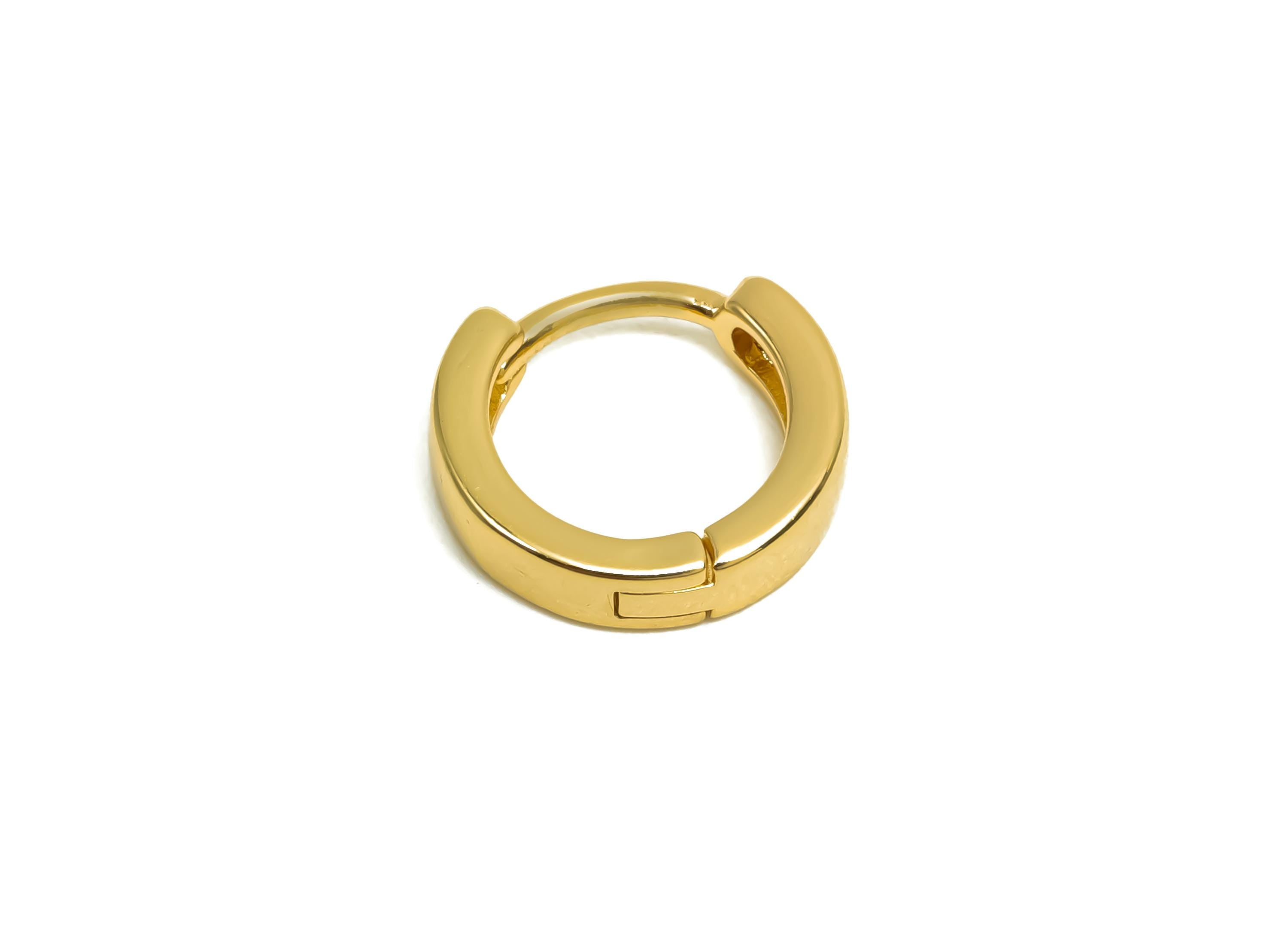 Brass Hoop Earring - Minimalist Gift For Her - Brass Huggie Hoop Earring - Valentine's Day - 18K Real Gold Plating - 11x10x2.83mm - RGP8384 - DOMEDBAZAAR