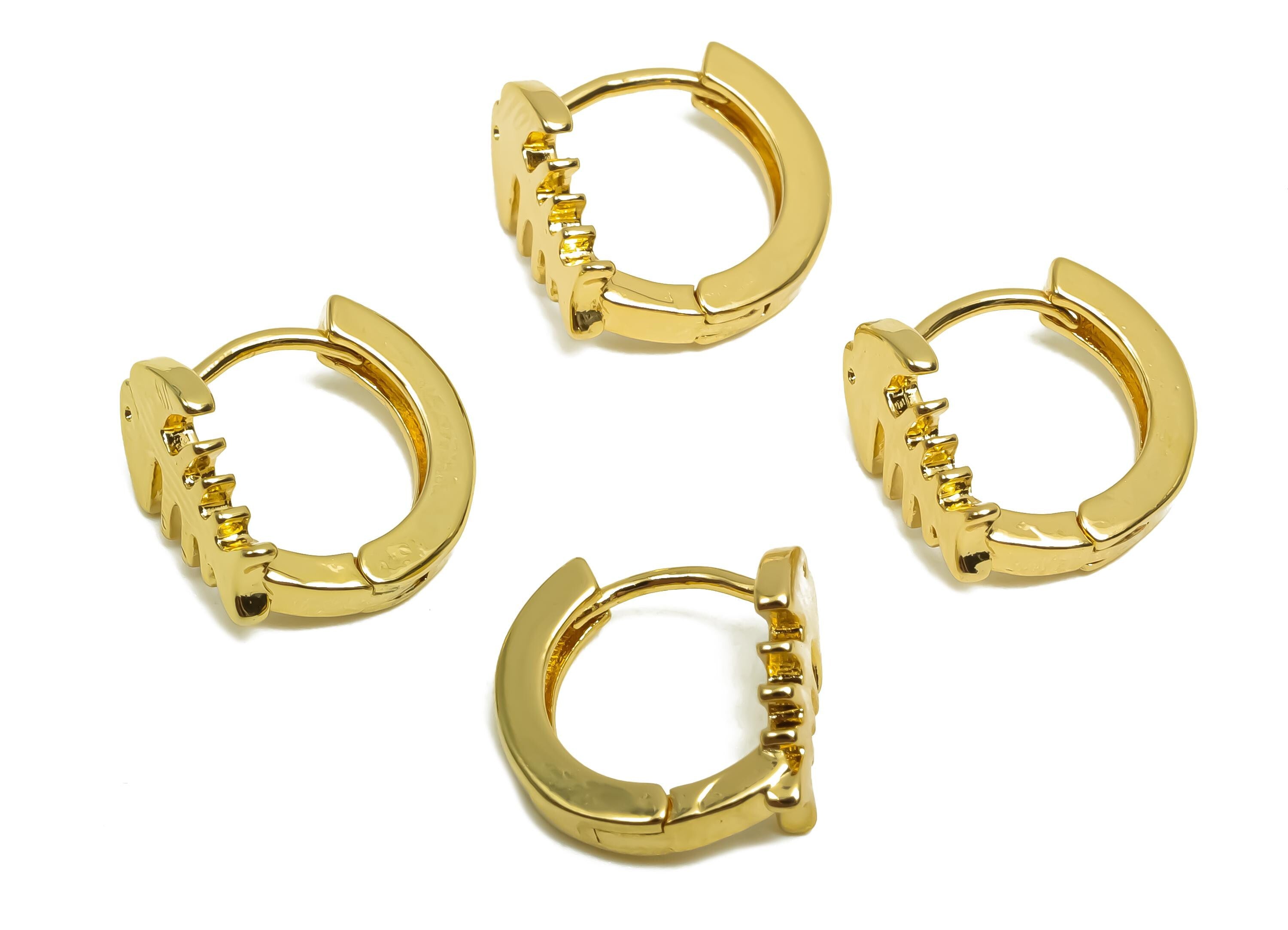 Brass Hoop Earring - Jewelry For Women - Brass Fish Huggie Hoop Earring - Party Day - 18K Real Gold Plating - 11.8x11.03x6.6mm - RGP8376 - DOMEDBAZAAR