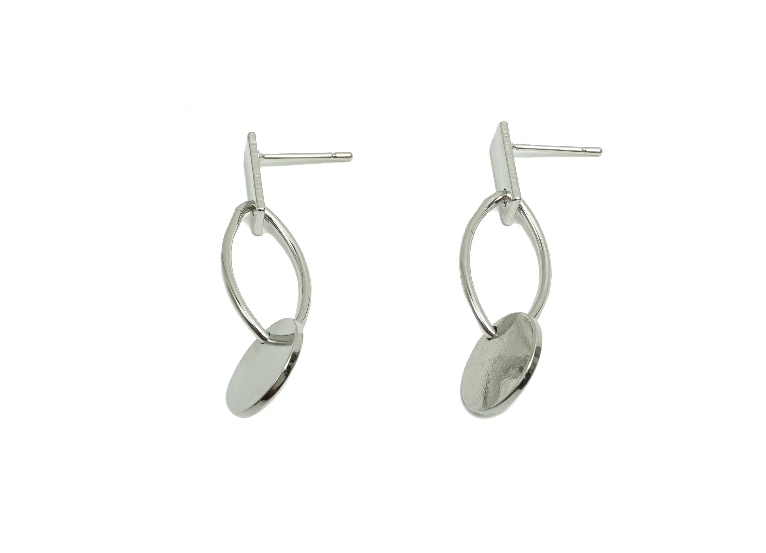 Brass Rectangle Earring Post - Brass Marquise Earring Post - Geometry Earring Post - 18K Real White Gold Plating - 29.15x11x1.11mm - RGP8052 - DOMEDBAZAAR