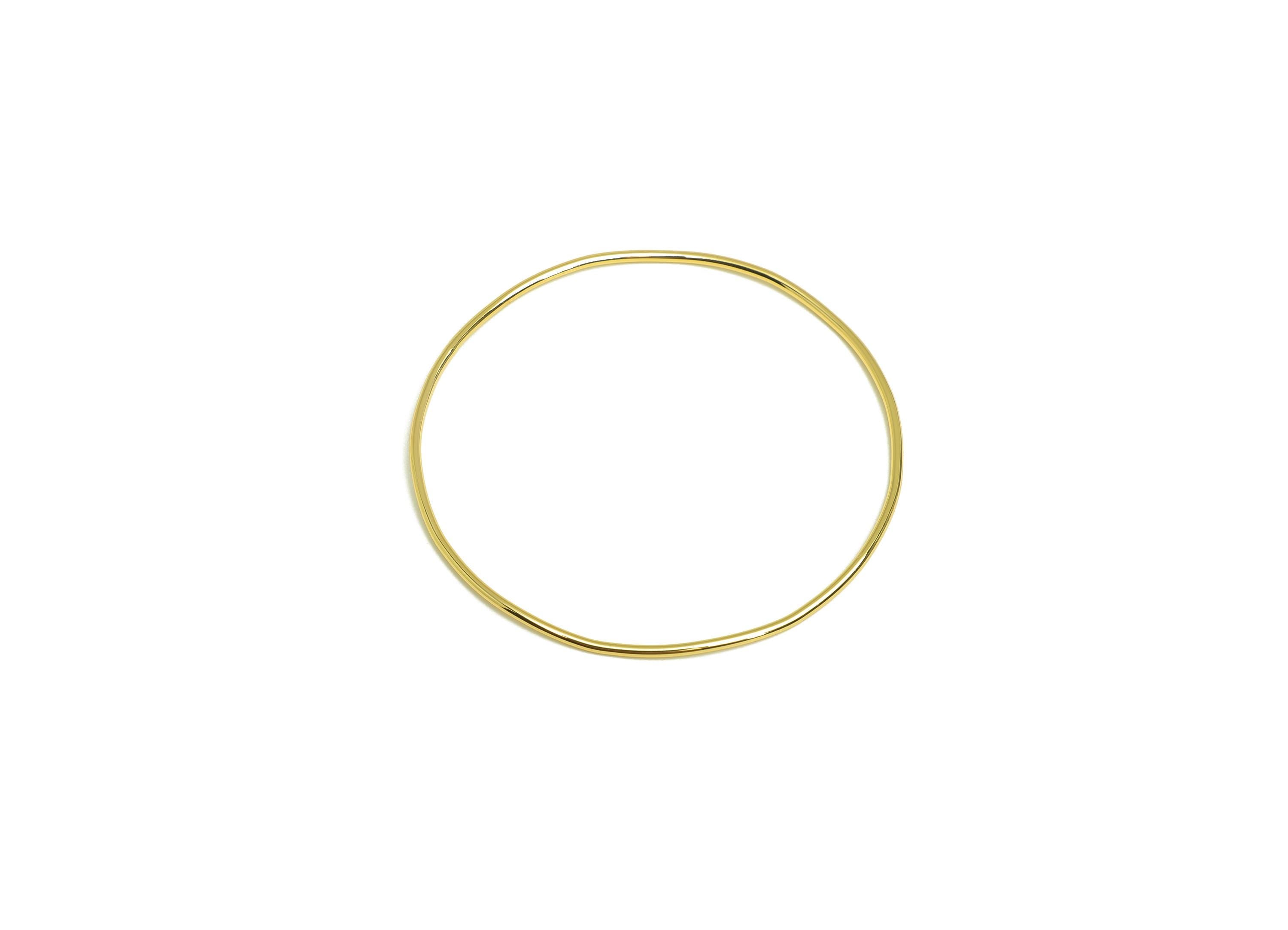 Brass Round Bracelet - Brass Circle Bracelet - Brass Hoop Wire Bracelet - For Bracelet - 18K Real Gold Plating - 62.6x62.6x1.37mm - RGP7919 - DOMEDBAZAAR