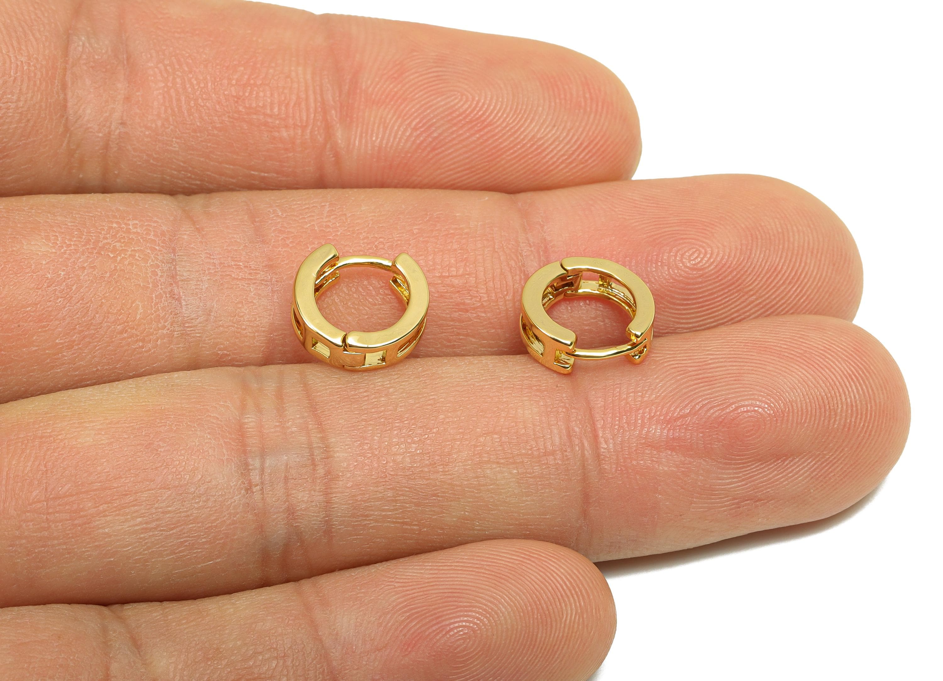Brass Round Hoop Earring - Brass Huggie Hoop Earring - Gold Jewelry Hoop Earring - For Her - 18K Real Gold Plating - 10.01x10x2mm - RGP8318 - DOMEDBAZAAR