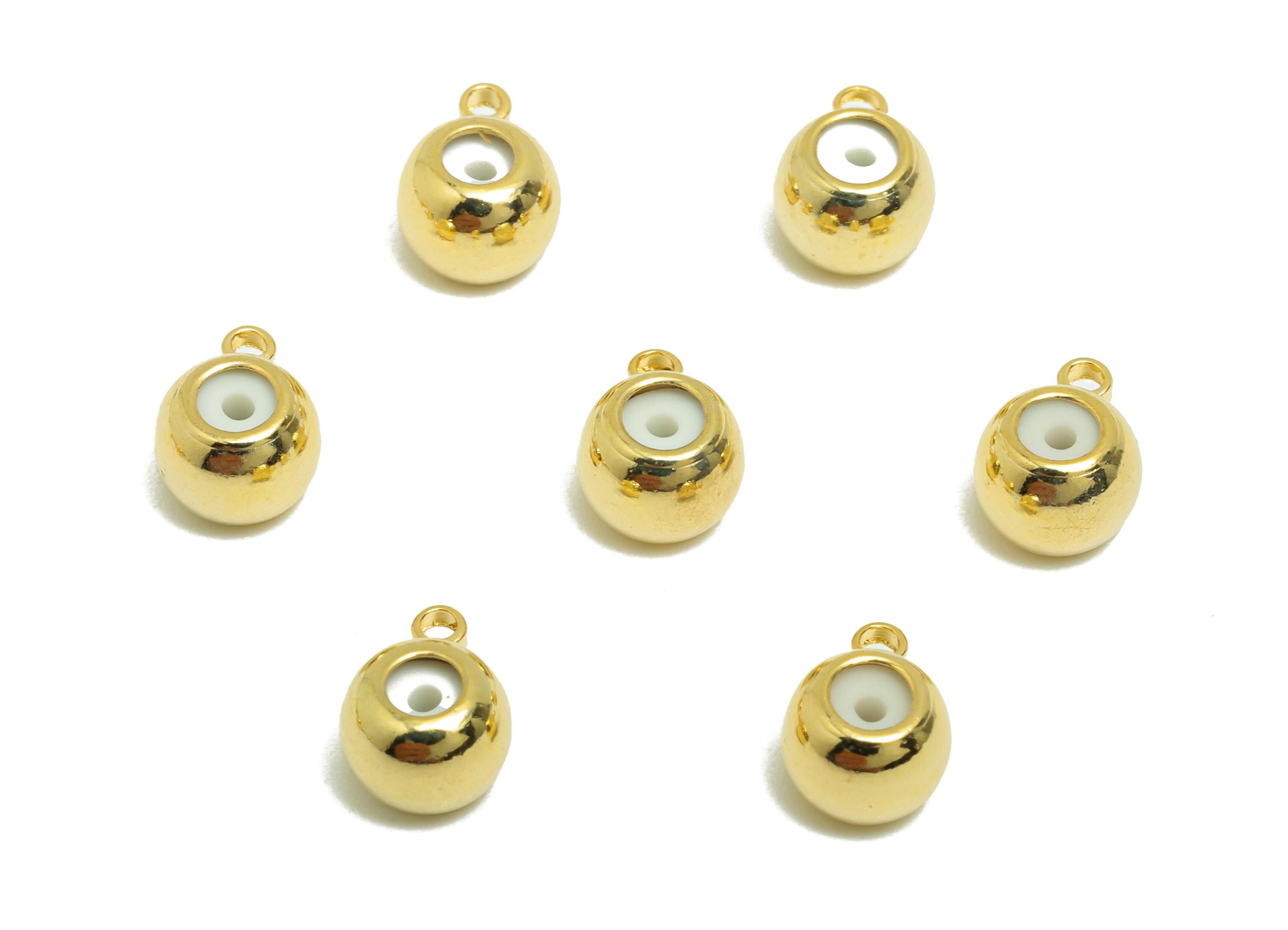 Rubber Earring Back with Loop - Brass Rubber Earring Stopper Nuts - Silica Gel Post Back - 18K Real Gold Plating - 7.66x5.7x4.7mm - RGP8633 - DOMEDBAZAAR