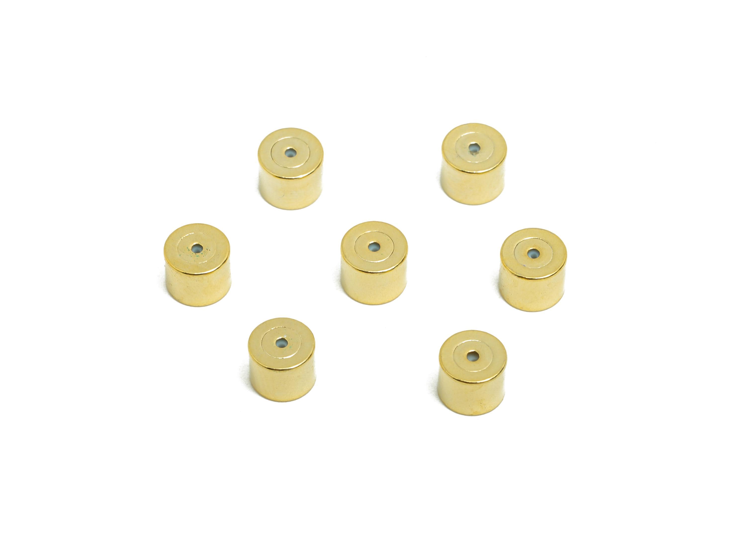 5*4 Silica Gel Rubber Earring Back - Brass Cylinder Rubber Earring Stopper Nuts - 18K Real Gold Plating - Post Back - 3.64x4x3mm - RGP8648 - DOMEDBAZAAR