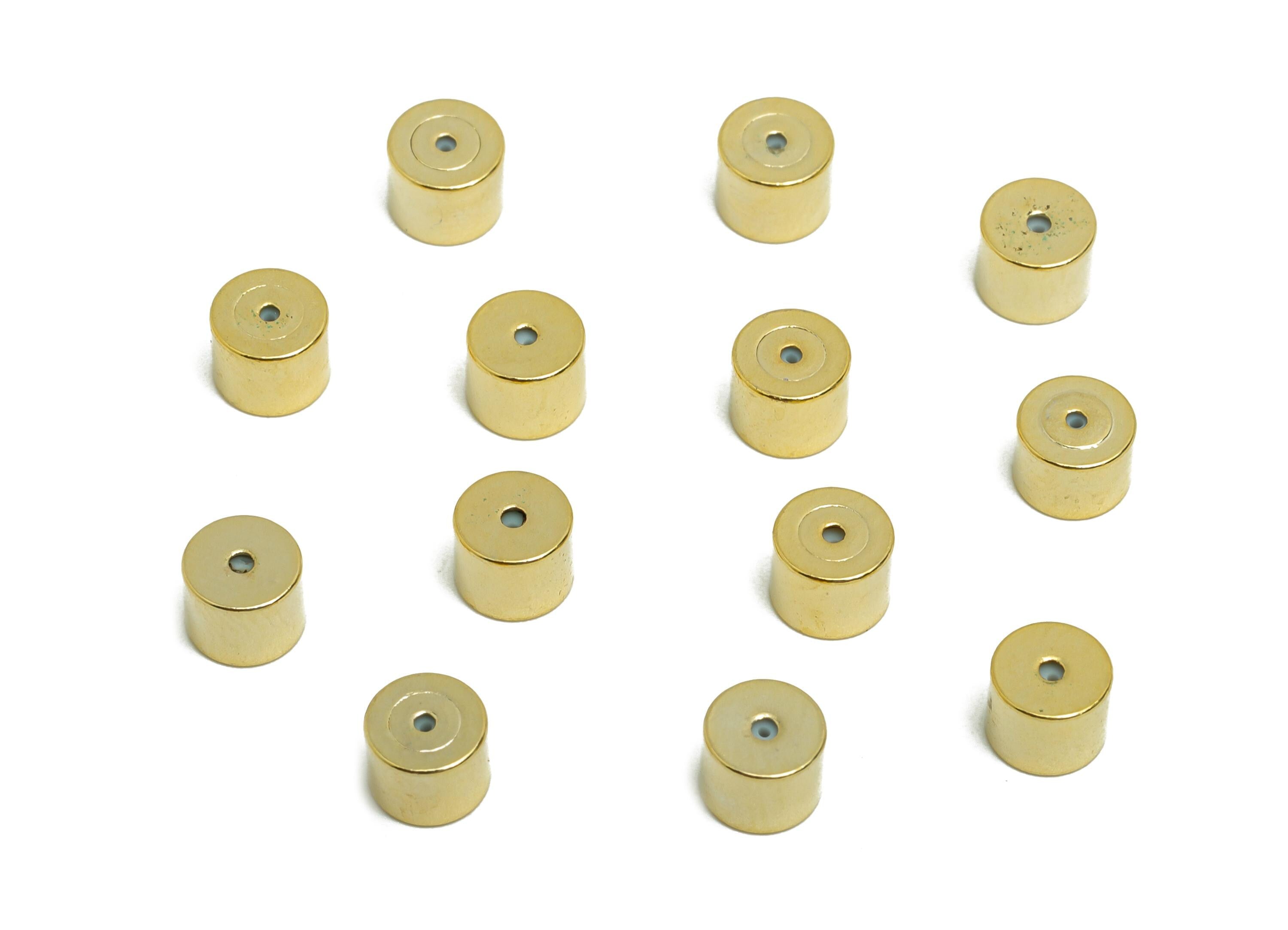 5*4 Silica Gel Rubber Earring Back - Brass Cylinder Rubber Earring Stopper Nuts - 18K Real Gold Plating - Post Back - 3.64x4x3mm - RGP8648 - DOMEDBAZAAR