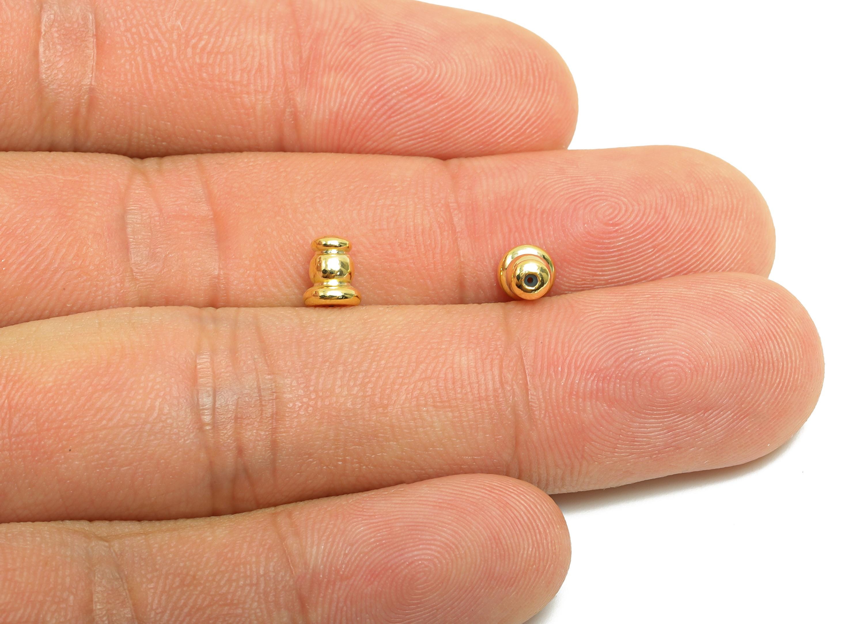 5*6 Silica Gel Rubber Earring Back - Brass Rubber Earring Stopper Nuts - Button Rubber Earring - 18K Real Gold Plating - 5x4x5mm - RGP8645 - DOMEDBAZAAR