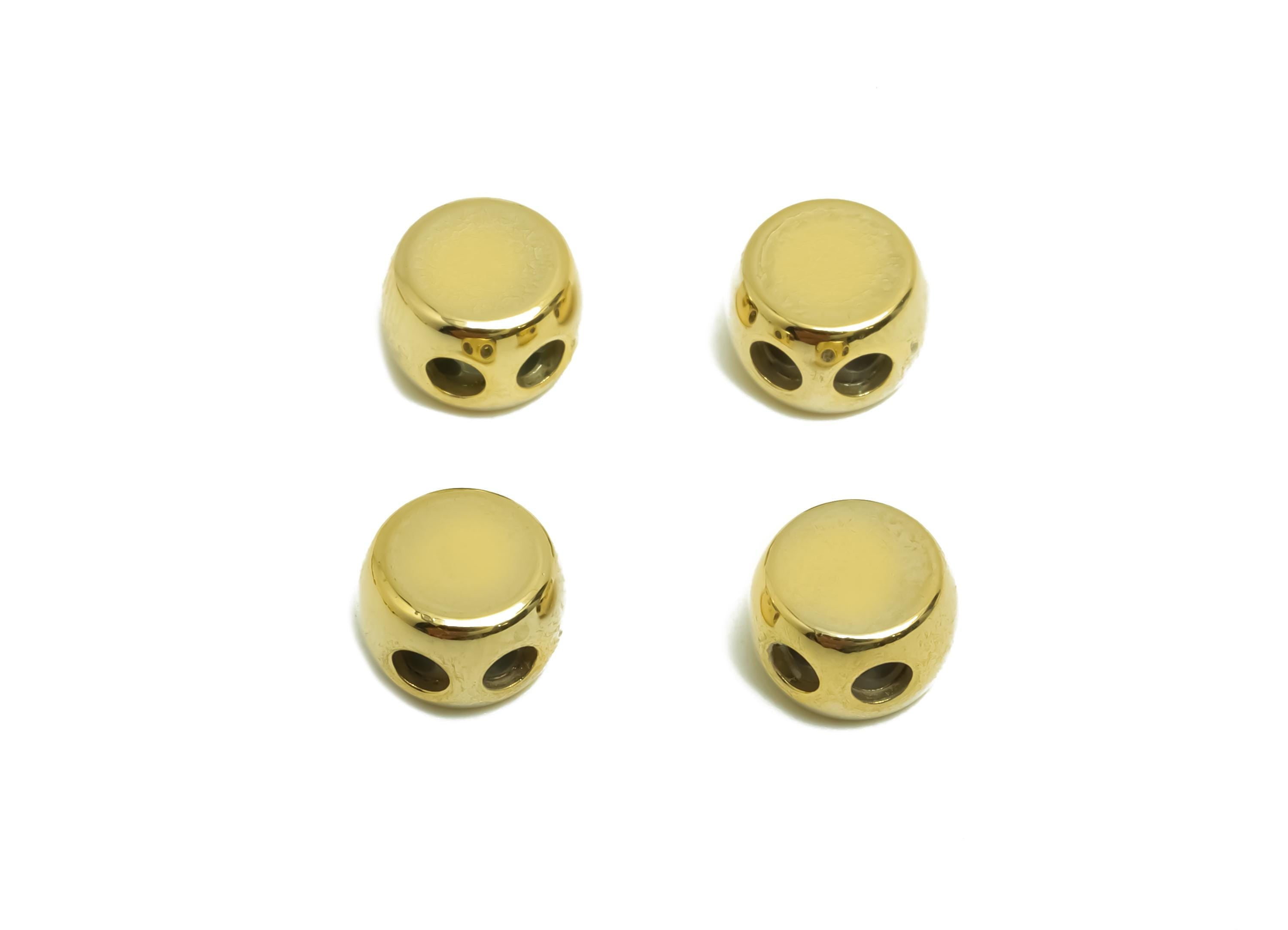 8*1.5 Brass Silica Gel Rubber - Rubber Sliding Bead Nuts - Stopper Bead - Adjustable Stopper - 18K Real Gold Plated - 5x7x5mm - RGP8650 - DOMEDBAZAAR