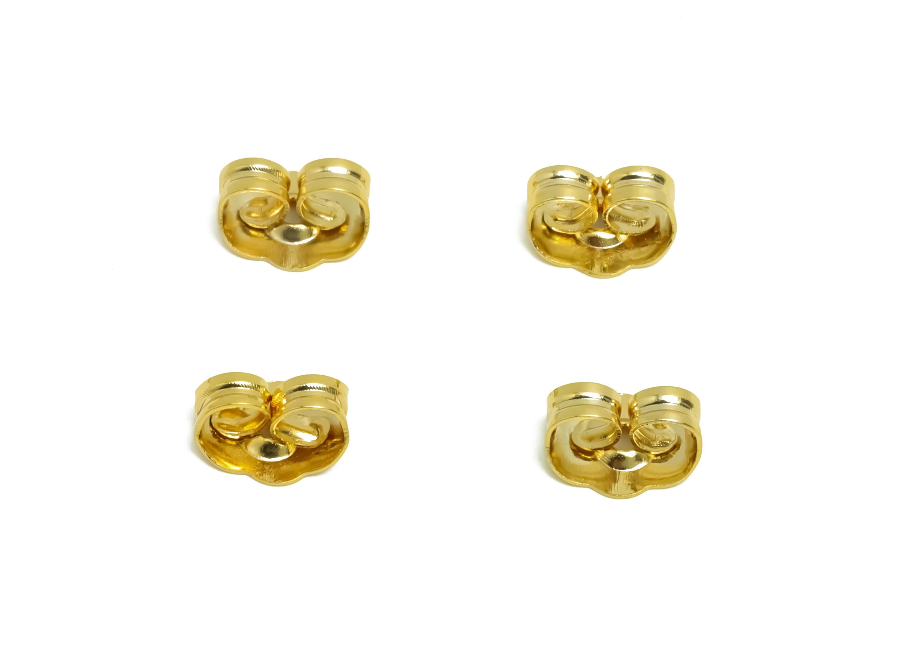 Brass Earring Backs - Brass Stoppers Back - Earring Stud Back Stopper - Post Nuts - Gold Jewelry - 18K Real Gold Plating - 7x5x4mm - RGP8670 - DOMEDBAZAAR