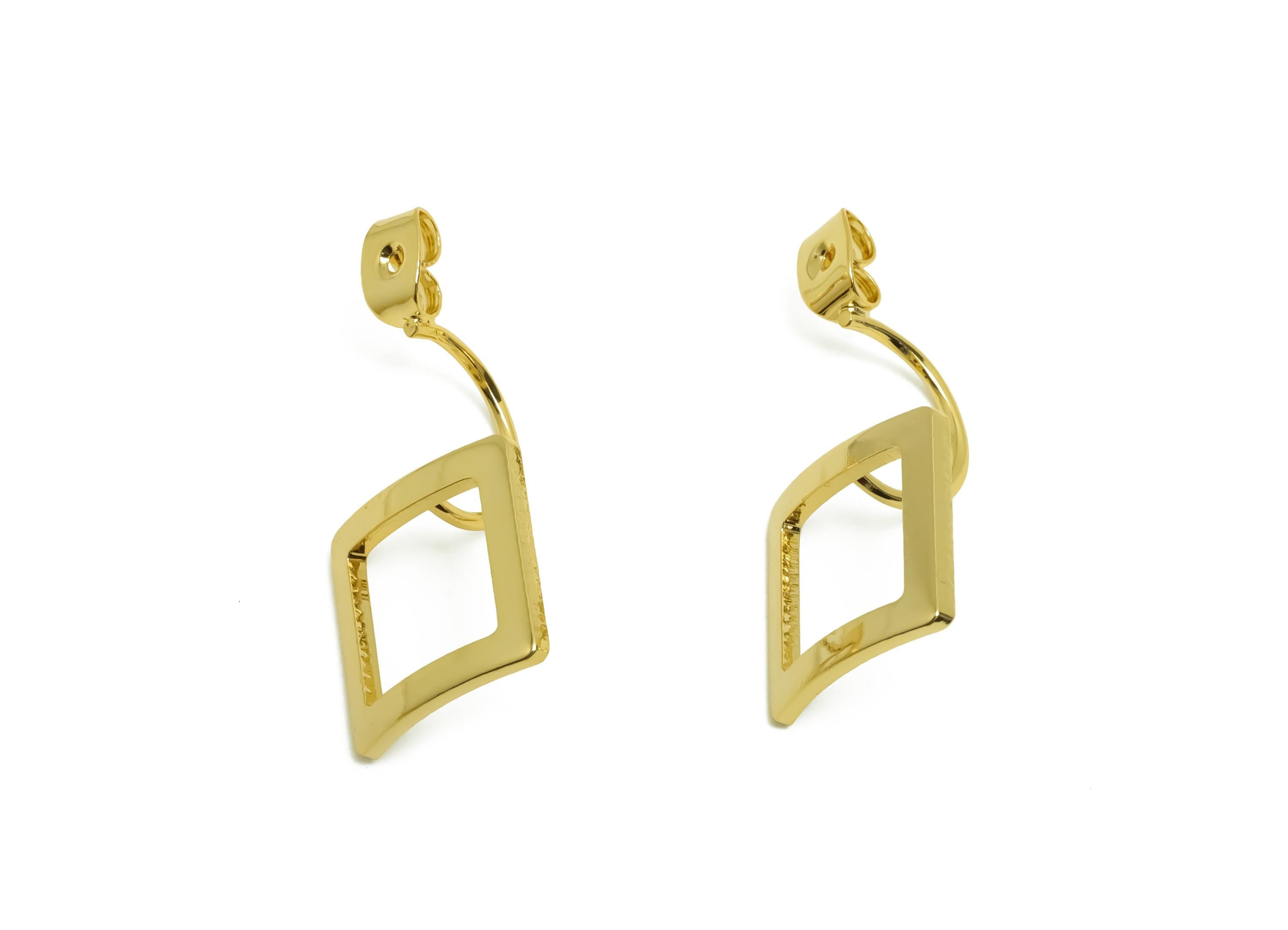 Brass Earring Backs - Brass Square Earring Back - Earring Stud Back Stopper - Gold Jewelry - 18K Real Gold Plating - 29.7x13.7x1mm - RGP8660 - DOMEDBAZAAR