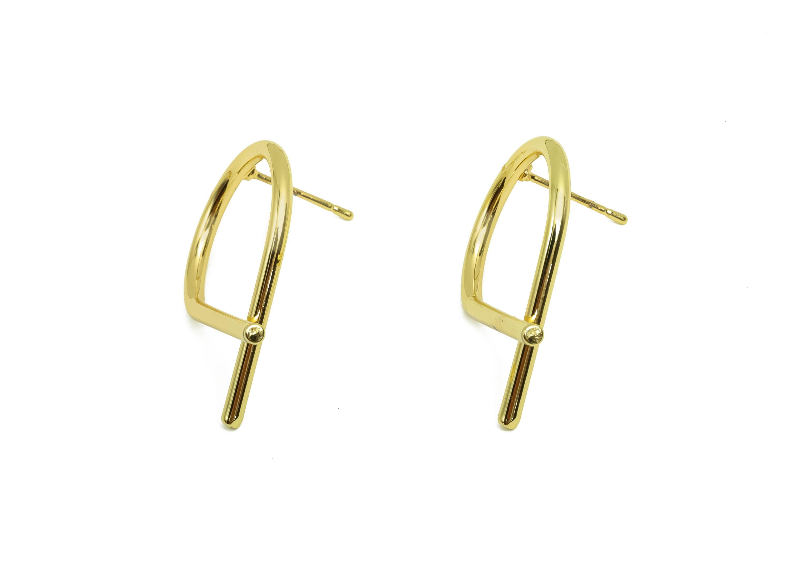 Brass Cross Earring Post - Brass Wire Earring Post - Brass Twisted Wire Earring Post - 18K Real Gold Plating - 28.59x18.05x1.82mm - RGP8023 - DOMEDBAZAAR