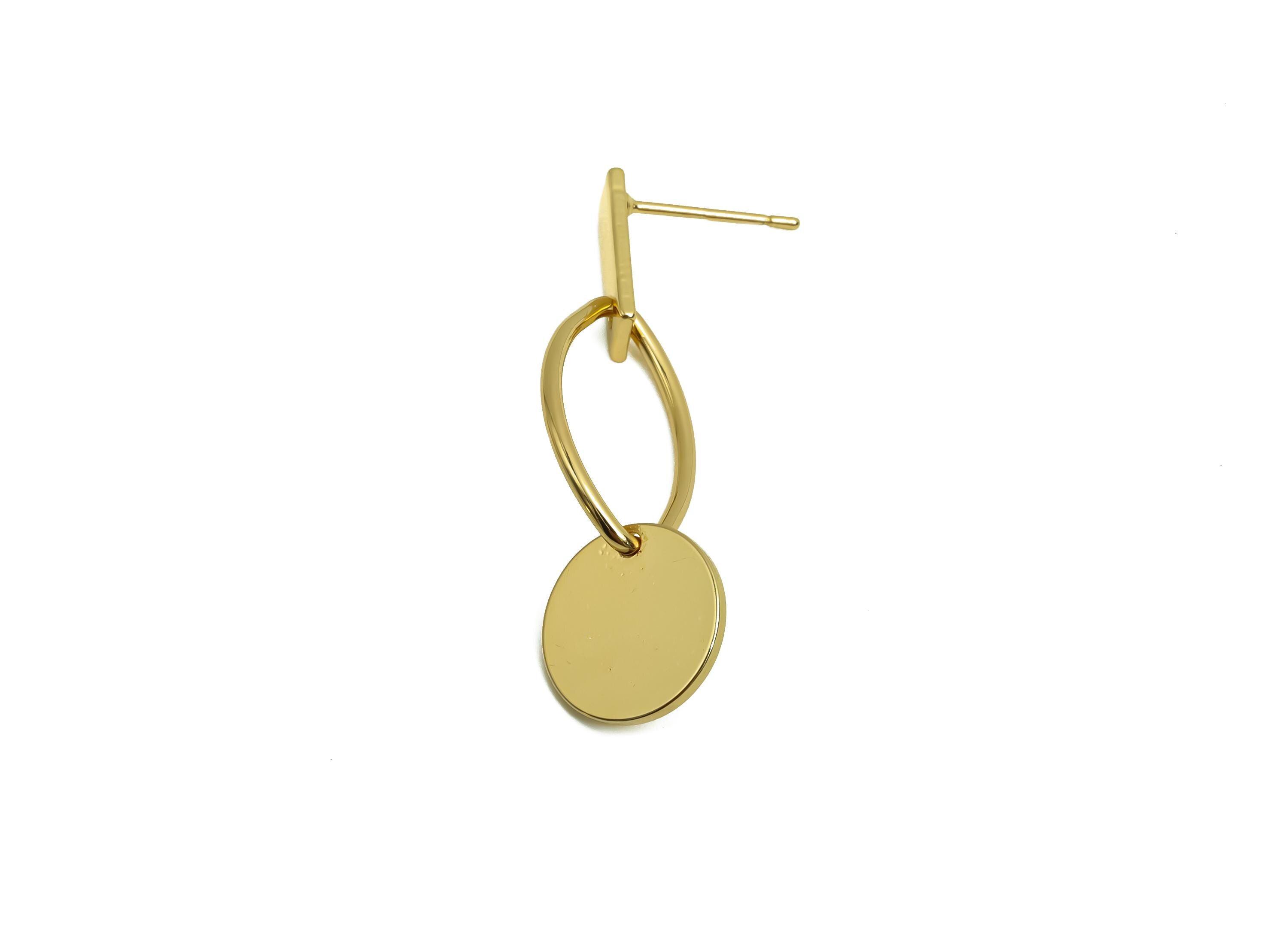 Brass Dangle Earring Post - Brass Oval Earring Post - Brass Marquise Geometry Earring Post - 18K Real Gold Plating - 38.89x10x1mm - RGP8035 - DOMEDBAZAAR