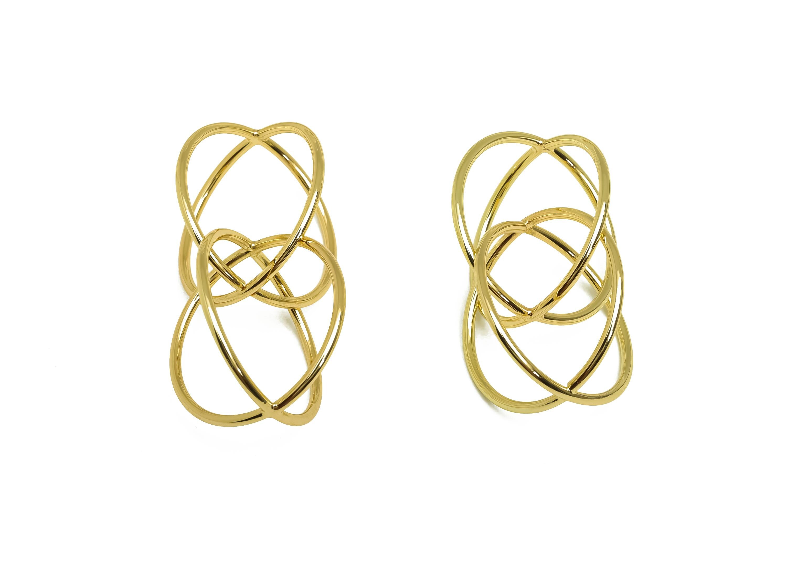 Brass Ball Earring Charm - Gold Geometry Round Ball Charm - Interwoven Ball Pendant - 18K Real Gold Plating - 27.4x27.27x1.33mm - RGP7928 - DOMEDBAZAAR