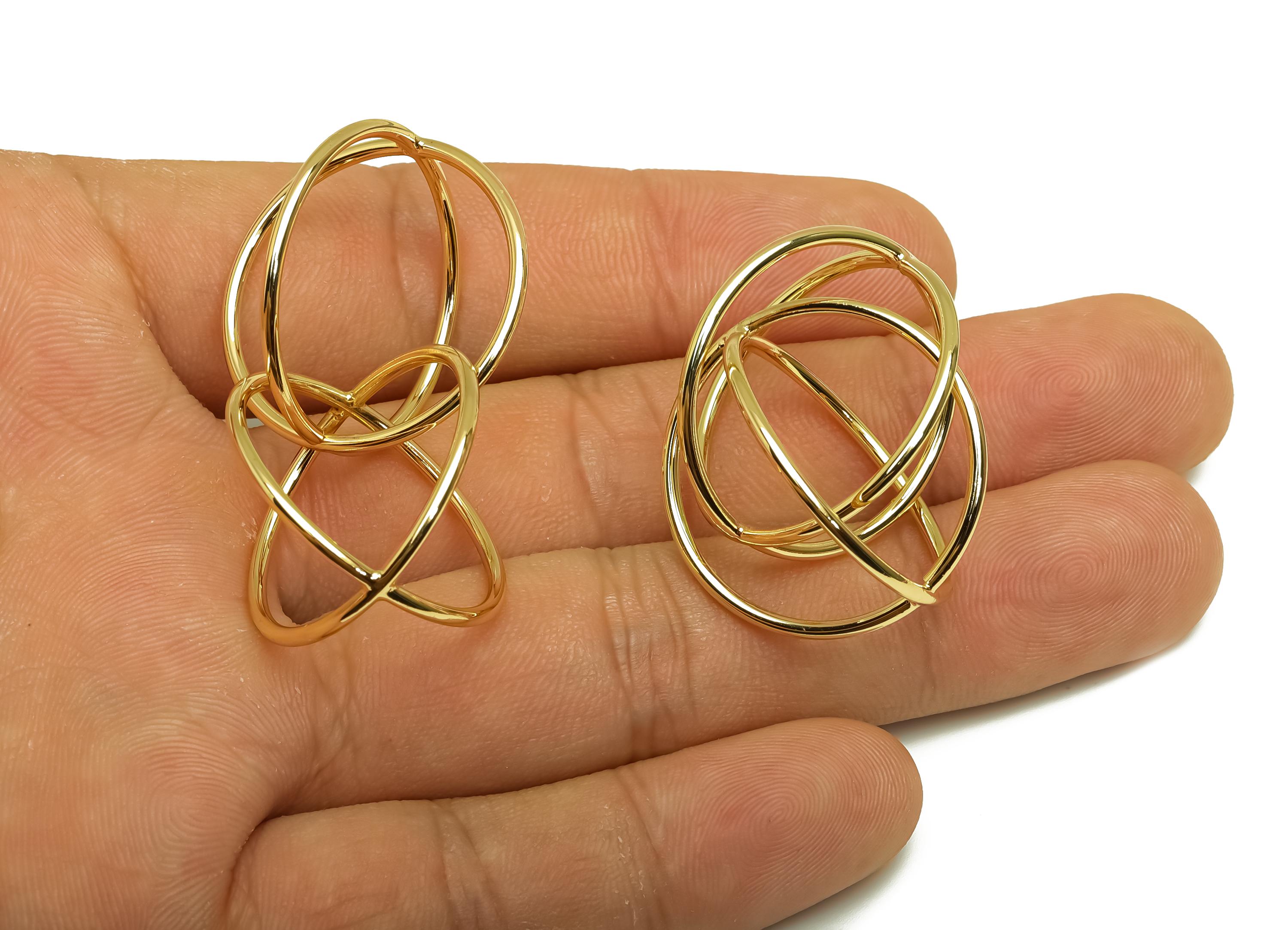 Brass Ball Earring Charm - Gold Geometry Round Ball Charm - Interwoven Ball Pendant - 18K Real Gold Plating - 27.4x27.27x1.33mm - RGP7928 - DOMEDBAZAAR