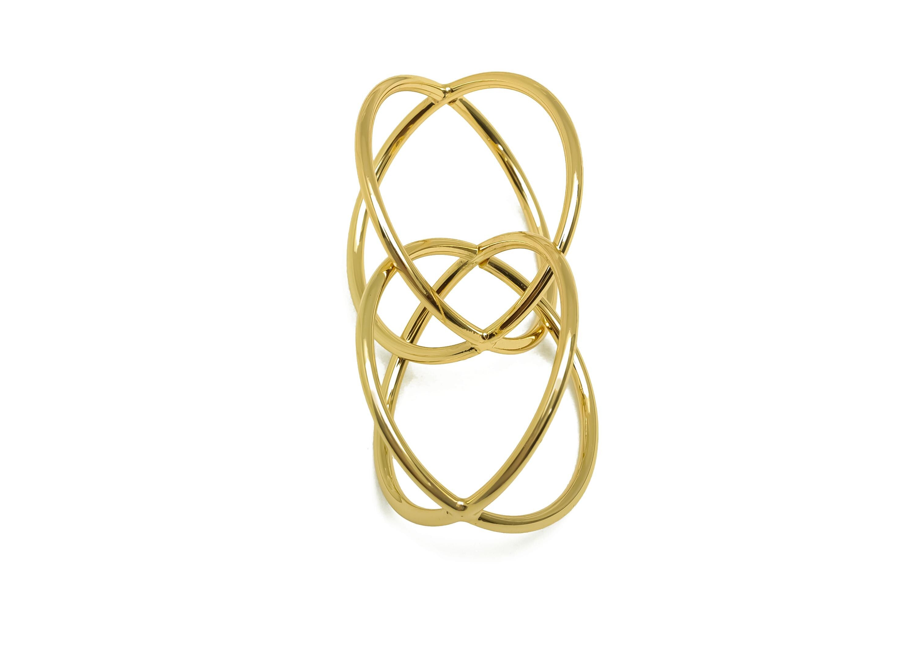 Brass Ball Earring Charm - Gold Geometry Round Ball Charm - Interwoven Ball Pendant - 18K Real Gold Plating - 27.4x27.27x1.33mm - RGP7928 - DOMEDBAZAAR
