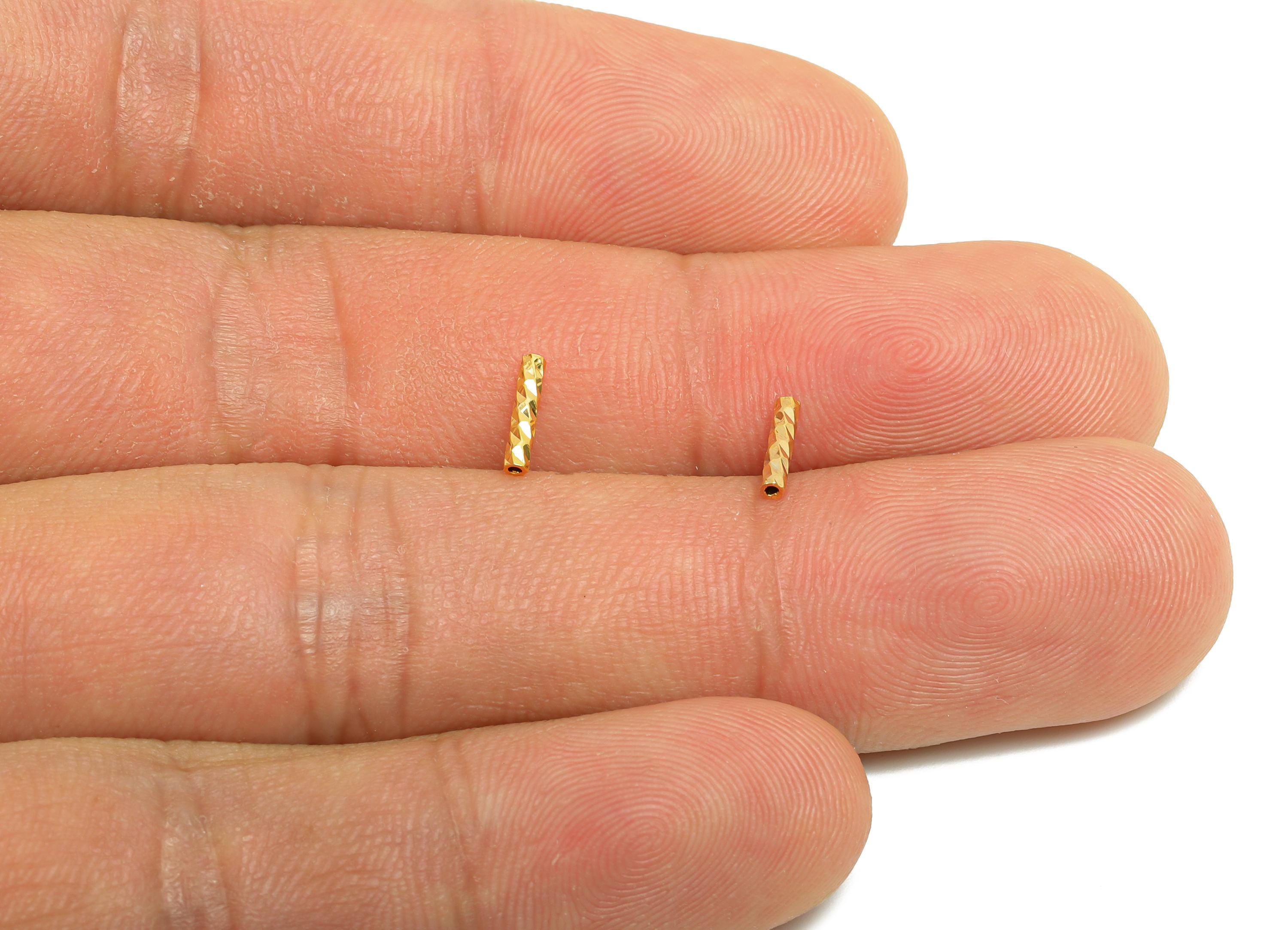 1.5*7 Batch Flower Straight Tube - Brass Textured Circle Pipes for Geometric - For Air Plants - DIY Tubes - 18K Real Gold Plating - RGP9958 - DOMEDBAZAAR