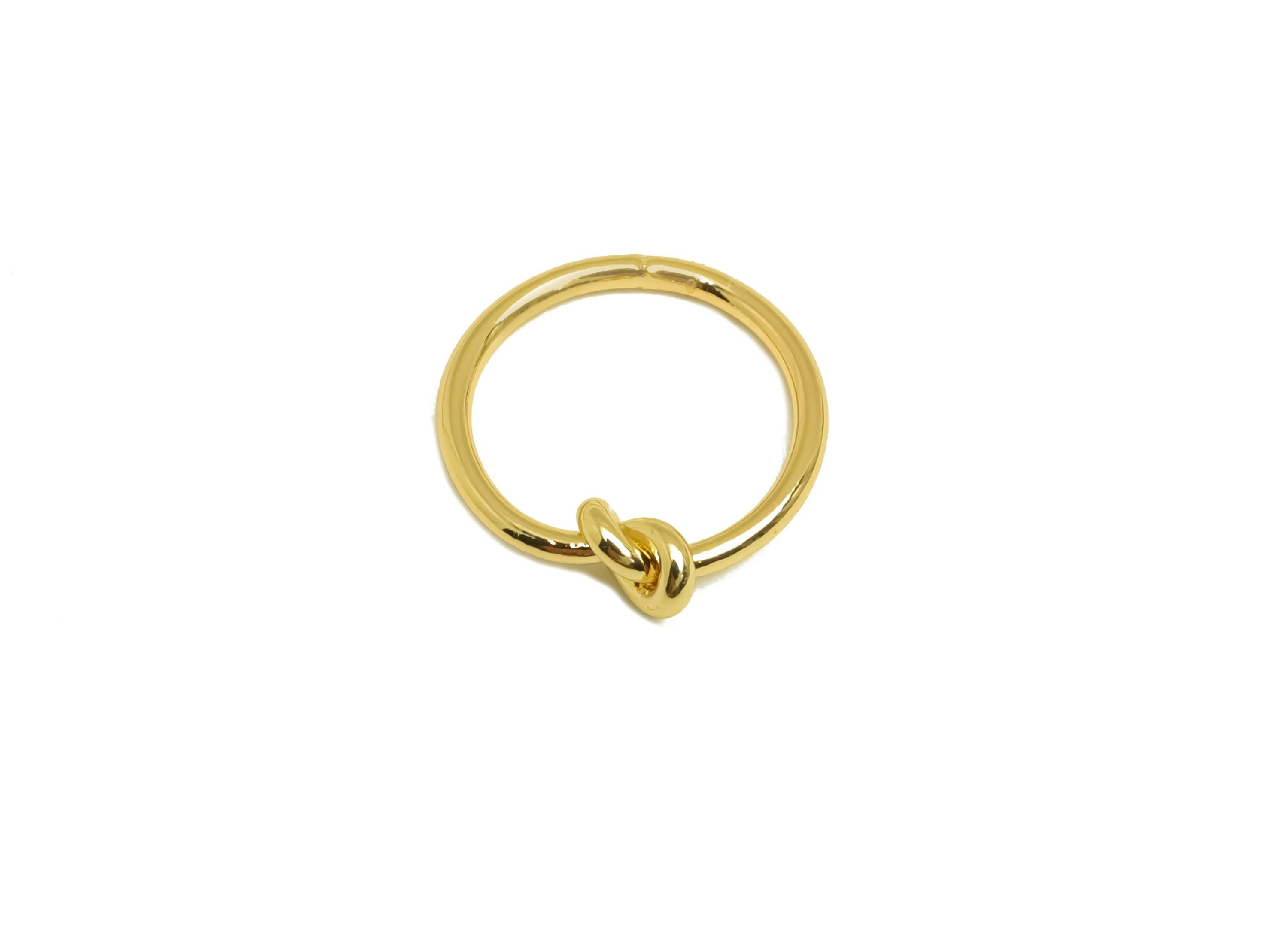 Brass Knot Ring - Gold Mini Knot Earring Charm - Round Tiny Irregular Knot Connector - 18K Real Gold Plated - 13.06x11.74x0.88mm - RGP7946 - DOMEDBAZAAR