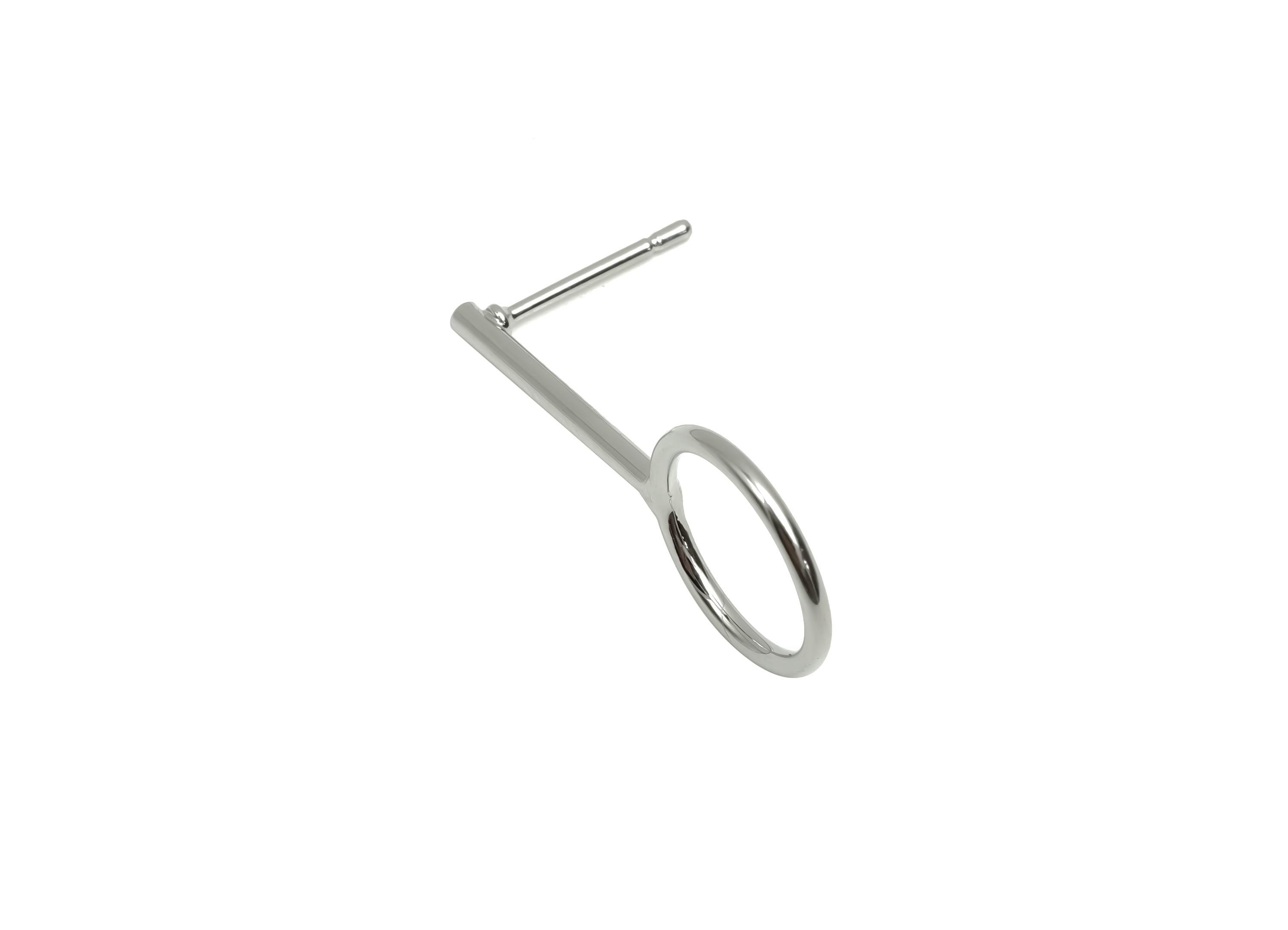 Brass Round Earring Post - Brass Geometry Earring Stud - Brass Stick Wire Earring Post - 18K Real White Gold Plating - 28x11x1mm - RGP8061 - DOMEDBAZAAR