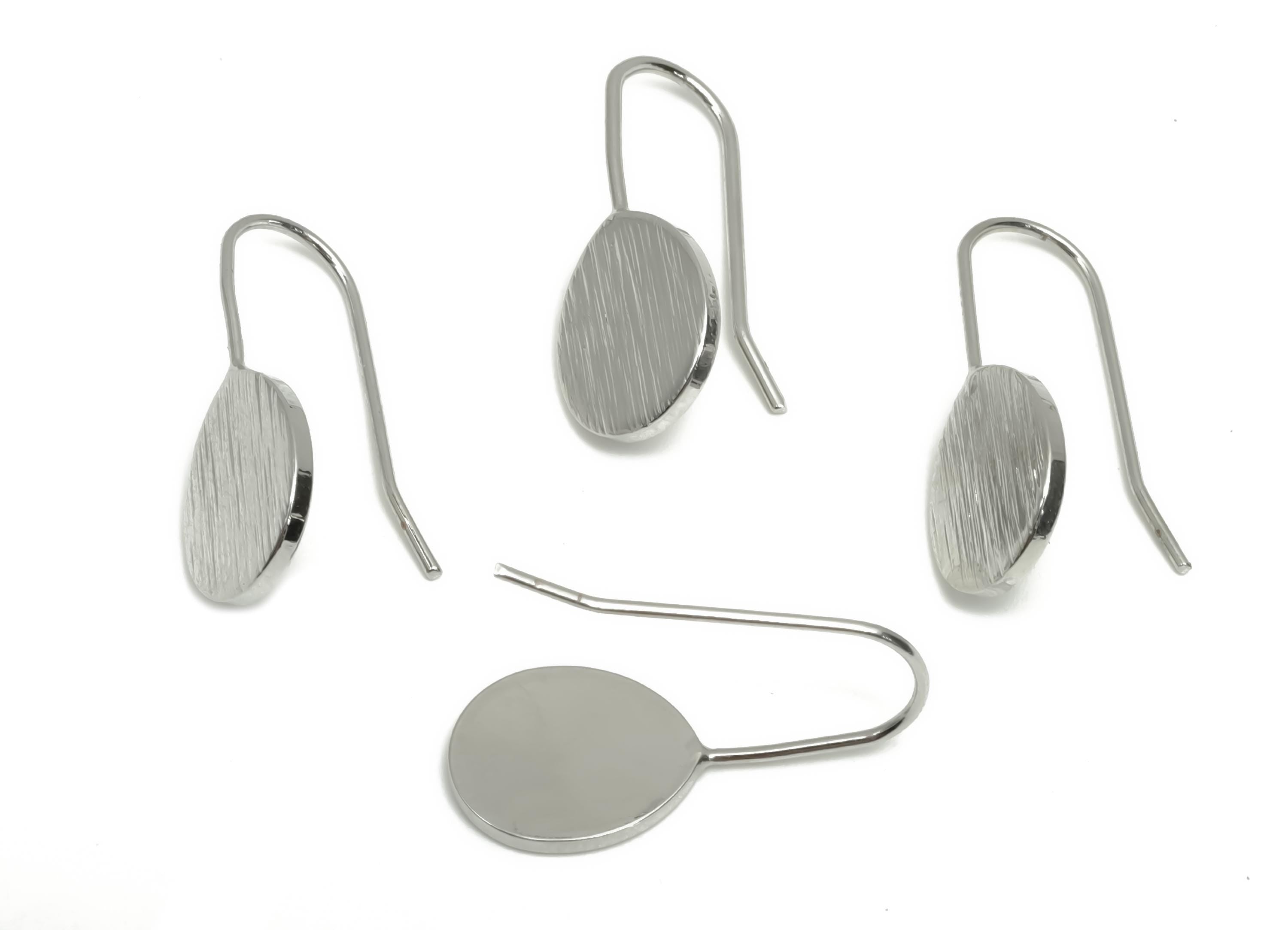 Brass Teardrop Earring Wire - Brass Drop Ear Hook Earring - Brass Geometry Ear Hook  - 18K Real White Gold Plating - 22.7x9.89x1mm - RGP8055 - DOMEDBAZAAR