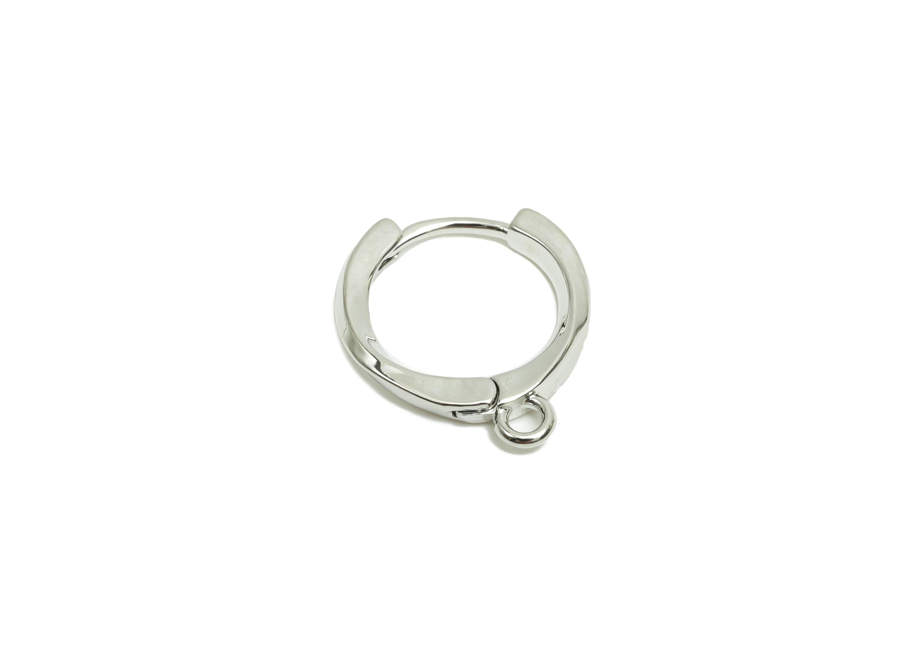 Brass Huggie Hoop Earring - Brass Wavy Hoop Clasp Earring - Hoop Earring With Loop - 18K Real Silver Gold Plating -14x12.48x1.83mm - RGP8220 - DOMEDBAZAAR