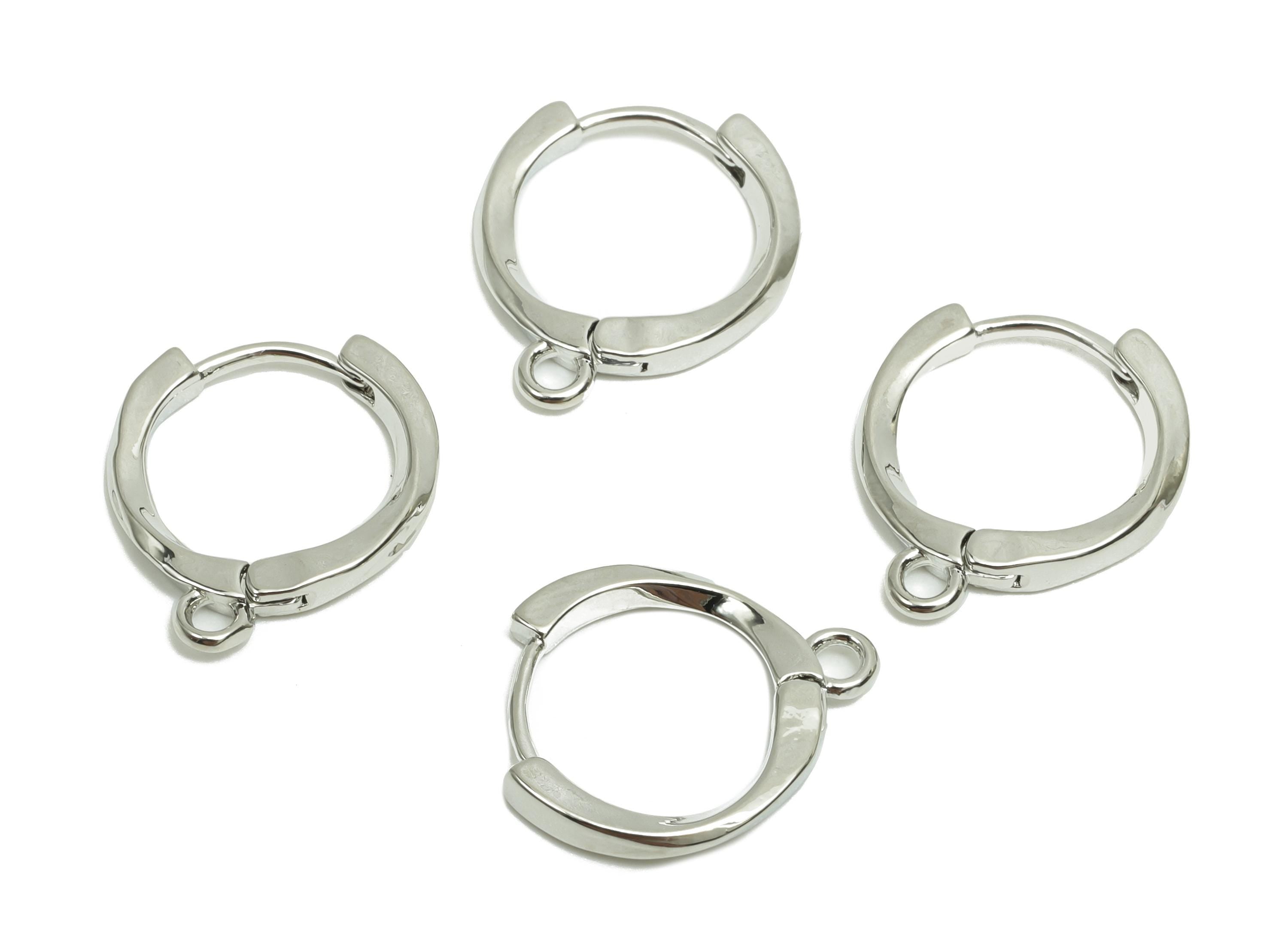 Brass Huggie Hoop Earring - Brass Wavy Hoop Clasp Earring - Hoop Earring With Loop - 18K Real Silver Gold Plating -14x12.48x1.83mm - RGP8220 - DOMEDBAZAAR