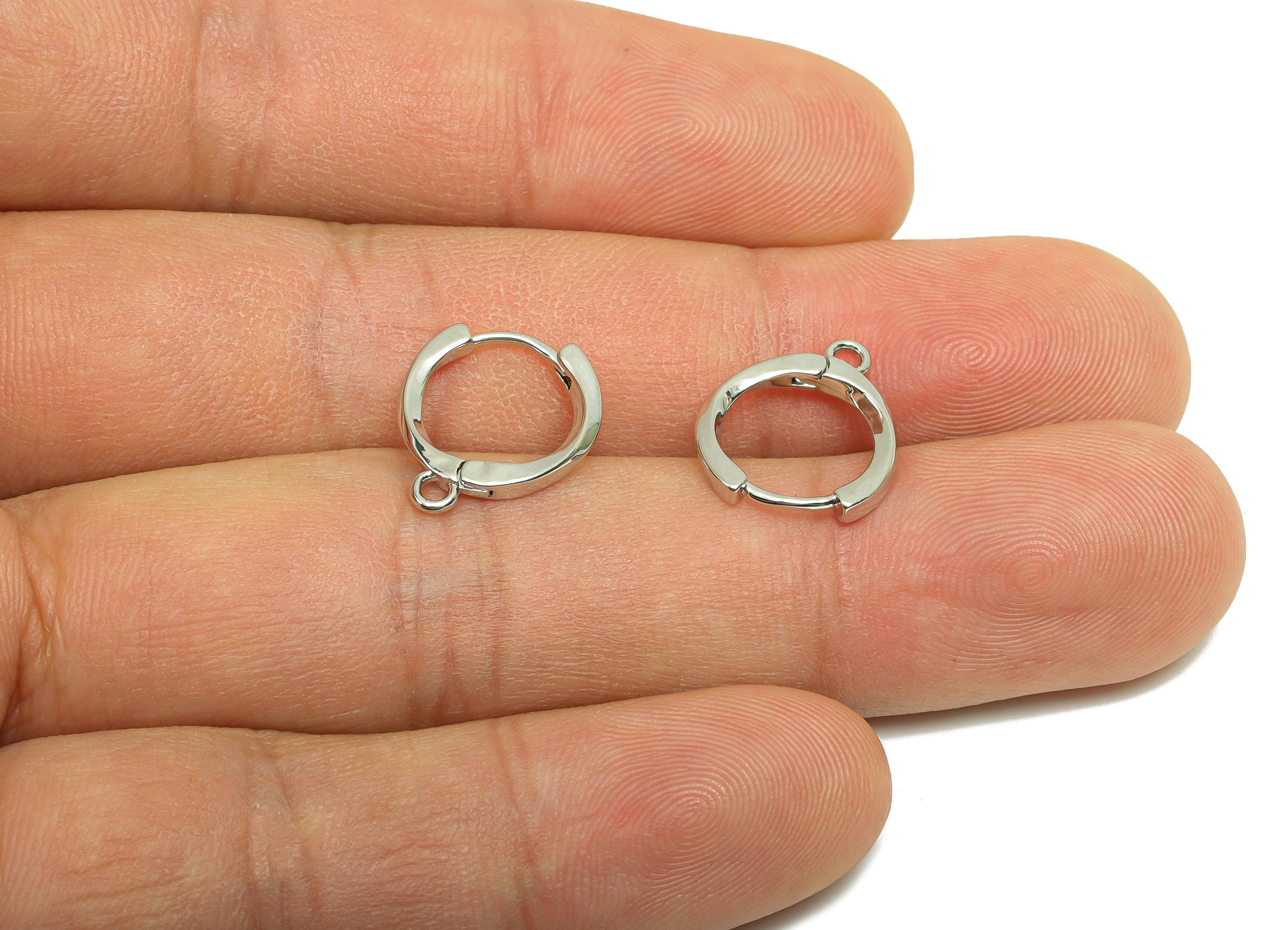 Brass Huggie Hoop Earring - Brass Wavy Hoop Clasp Earring - Hoop Earring With Loop - 18K Real Silver Gold Plating -14x12.48x1.83mm - RGP8220 - DOMEDBAZAAR