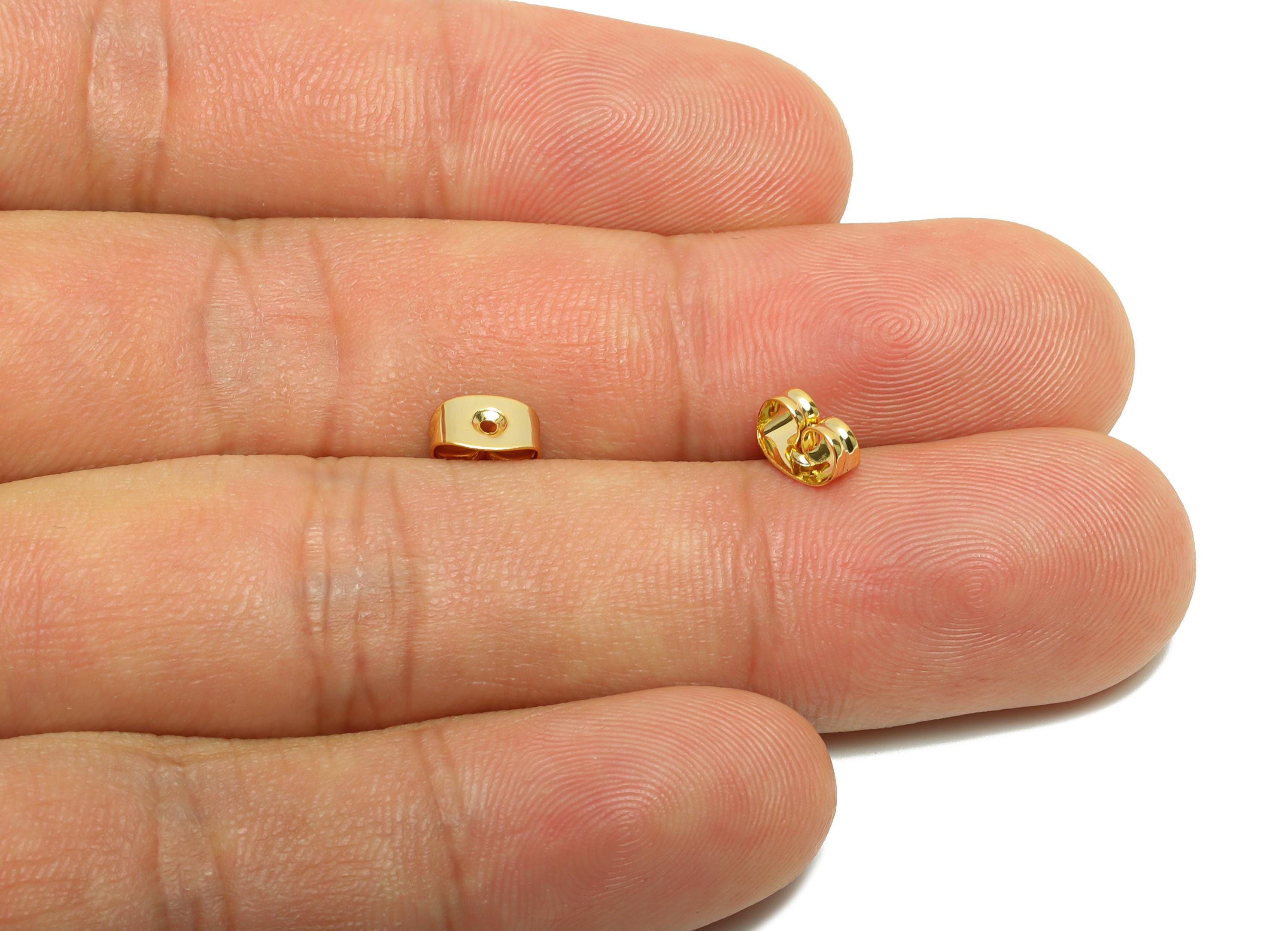 Brass Earring Stopper - Minimalist Spades Earring Back - Earring Backs for Stud Earring - 18K Real Gold Plating - 6.6x3.75x3.5mm - RGP8766 - DOMEDBAZAAR