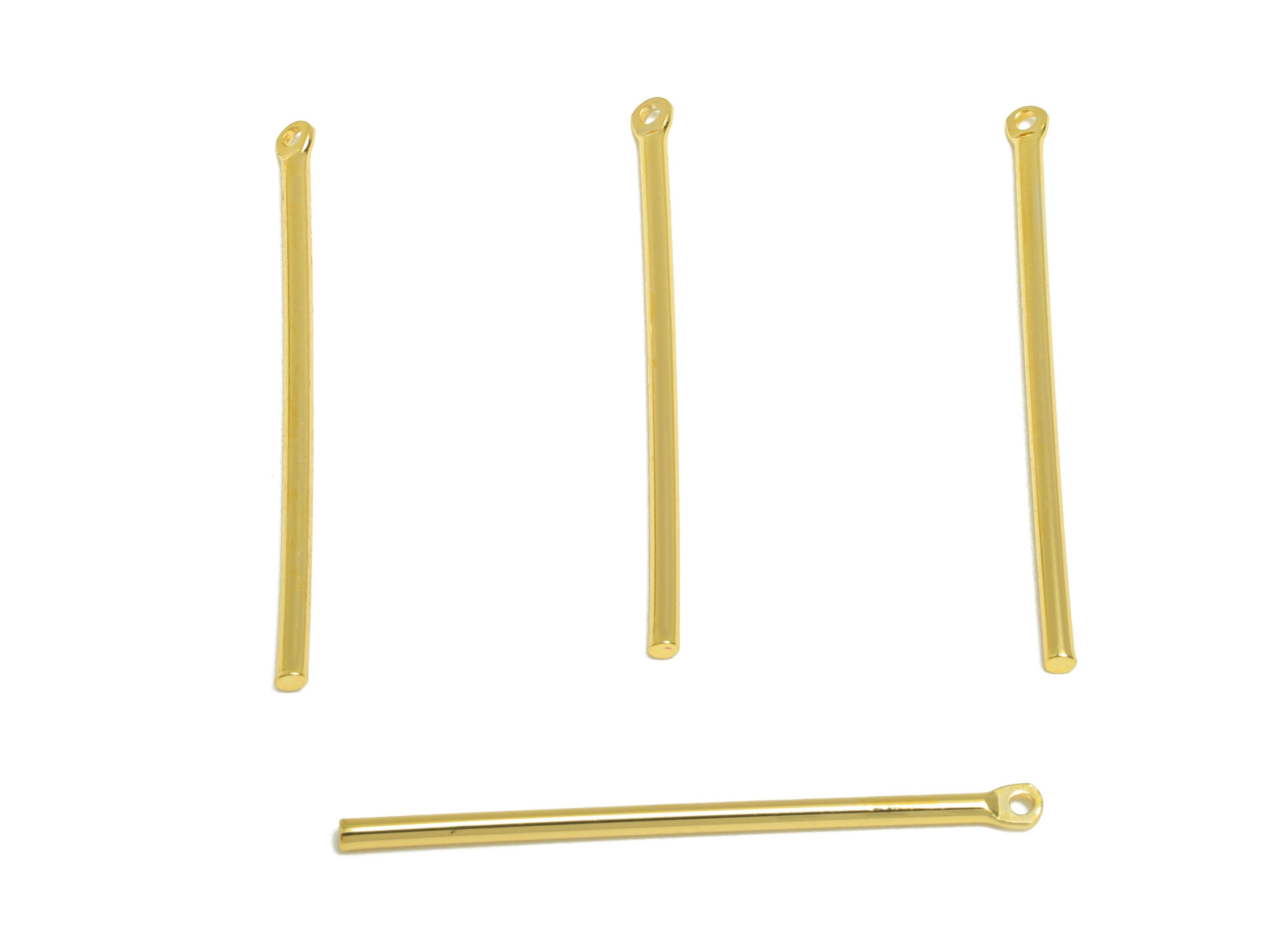 Brass Stick Earring Charm - Brass Bar Earring Charm - Wire Earring Charm - Stick Wire Charm - 18K Real Gold Plating - 35x1.5x1mm - RGP10201 - DOMEDBAZAAR