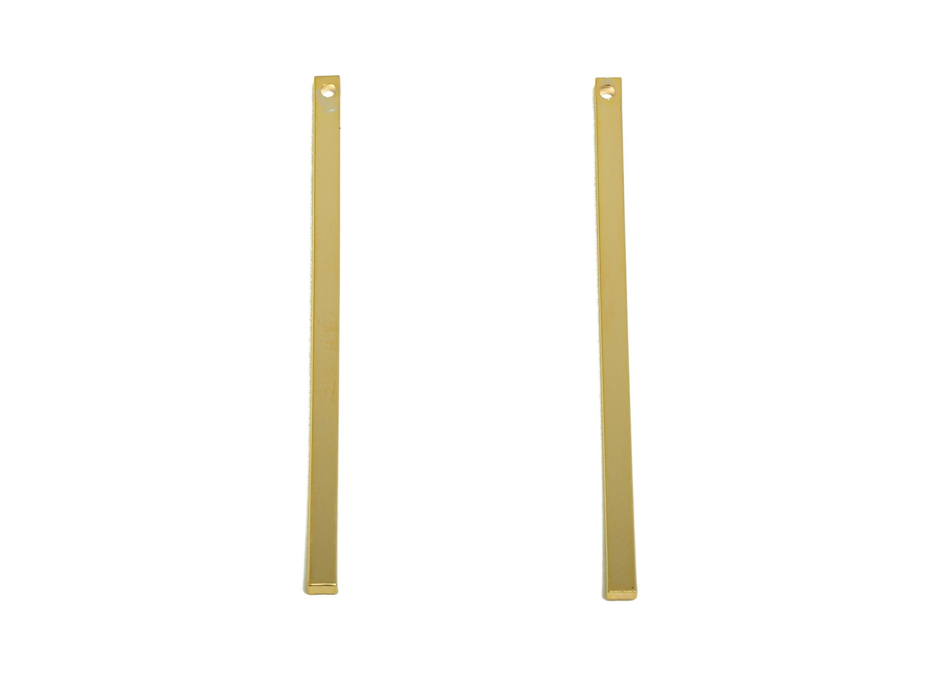 Brass Stick Earring Charm - Brass Bar Earring Charm - Rectangle Wire Earring Charm - Stick Charm - 18K Real Gold Plated - 45x2x1mm -RGP10150 - DOMEDBAZAAR