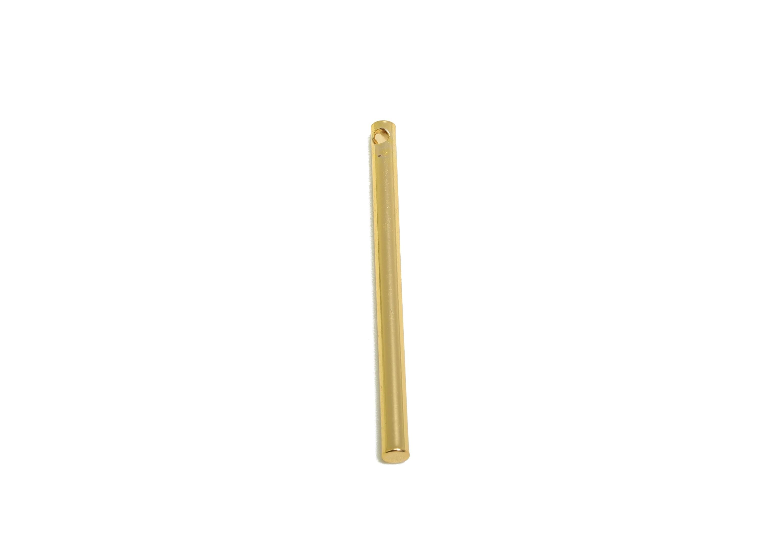 Brass Stick Earring Charm - Brass Bar Earring Charm - Rectangle Wire Earring Charm - Stick Charm - 18K Real Gold Plated - 30x2x2mm -RGP10178 - DOMEDBAZAAR