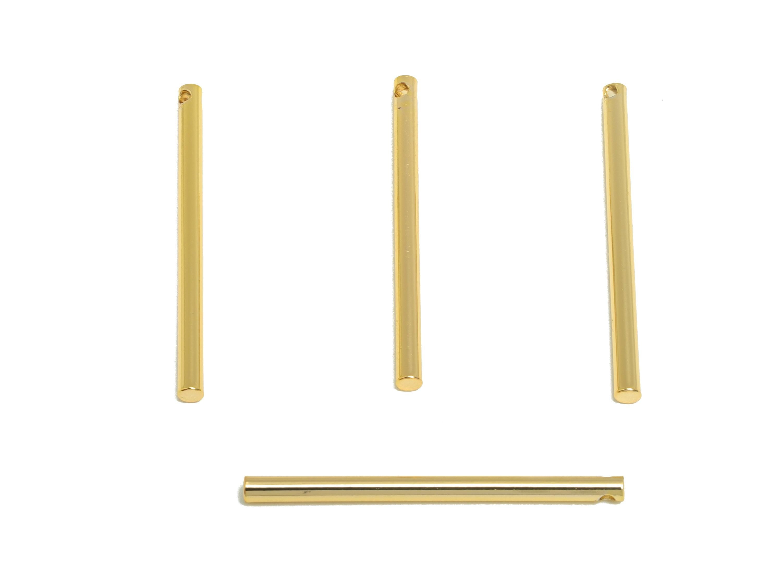 Brass Stick Earring Charm - Brass Bar Earring Charm - Rectangle Wire Earring Charm - Stick Charm - 18K Real Gold Plated - 30x2x2mm -RGP10178 - DOMEDBAZAAR