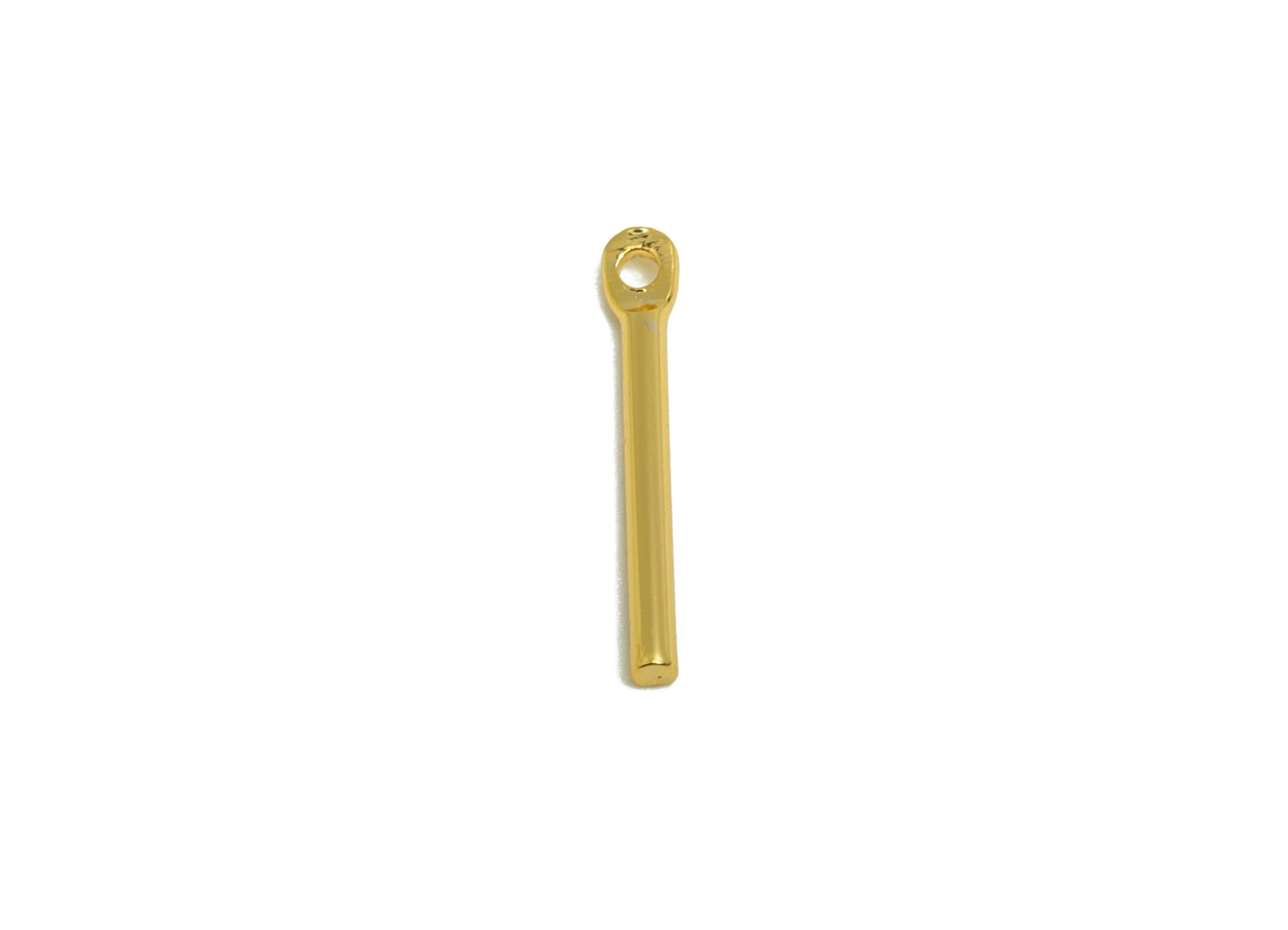 1.2*14mm Stick Earring Charm - Brass Minimalist Gold Bar Pendant - Bar Necklace Charms - Gold Jewelry- 18K Real Gold Plating - RGP10210 - DOMEDBAZAAR