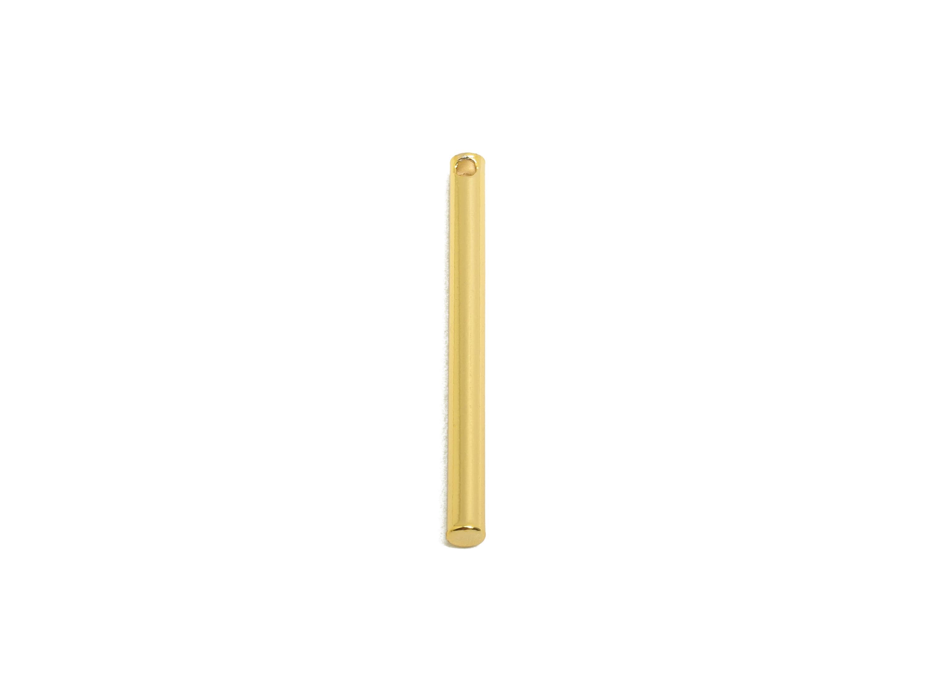2.0*25mm Stick Earring Charm - Brass Minimalist Gold Bar Pendant - Bar Necklace Charms - Gold Jewelry- 18K Real Gold Plating - RGP10177 - DOMEDBAZAAR