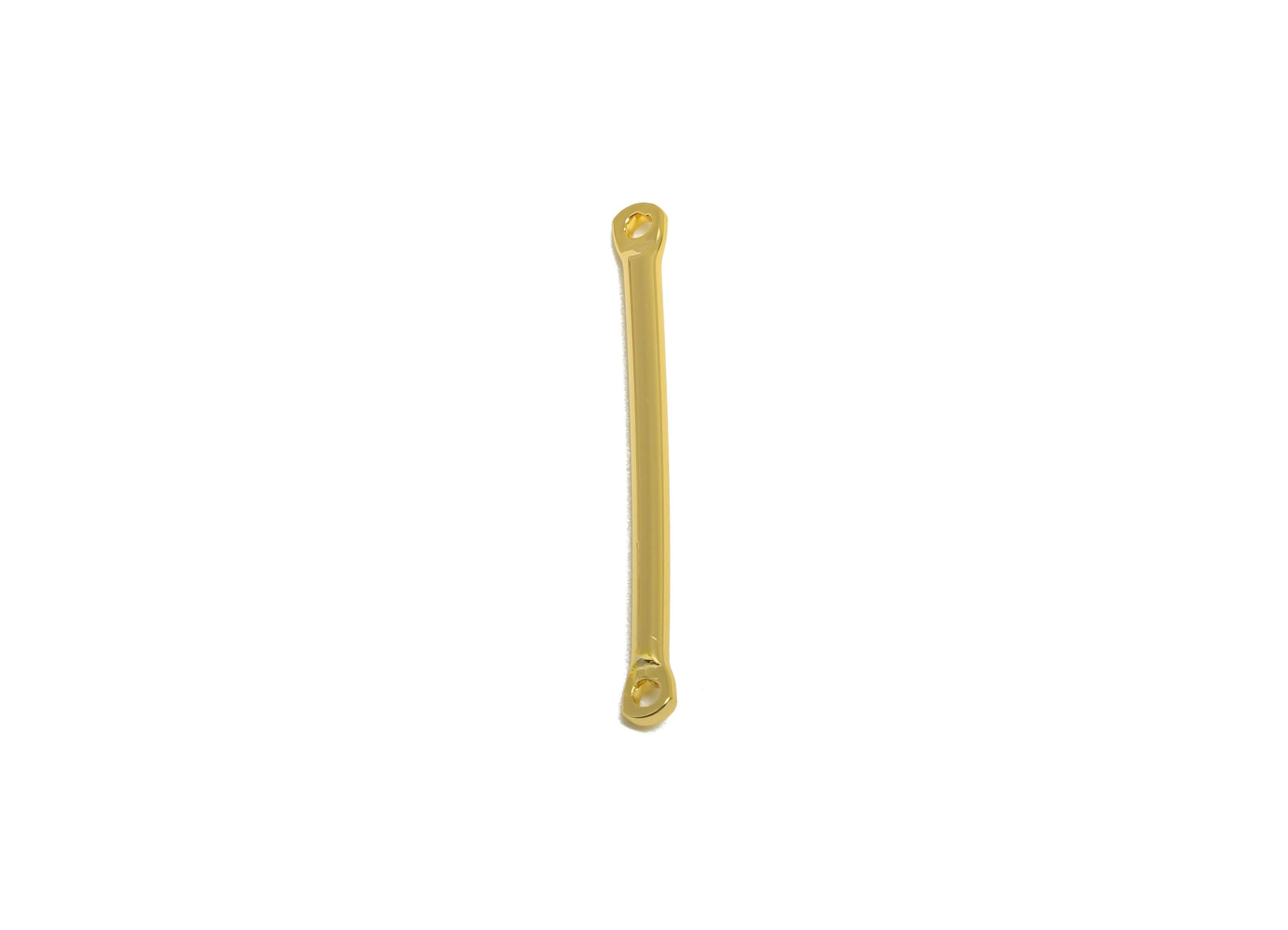 1.5*25mm Gold Bar Earring Connector - Brass Metal Link Component - Vertical Stick Design - Gold Jewelry - 18K Real Gold Plated - RGP10186 - DOMEDBAZAAR