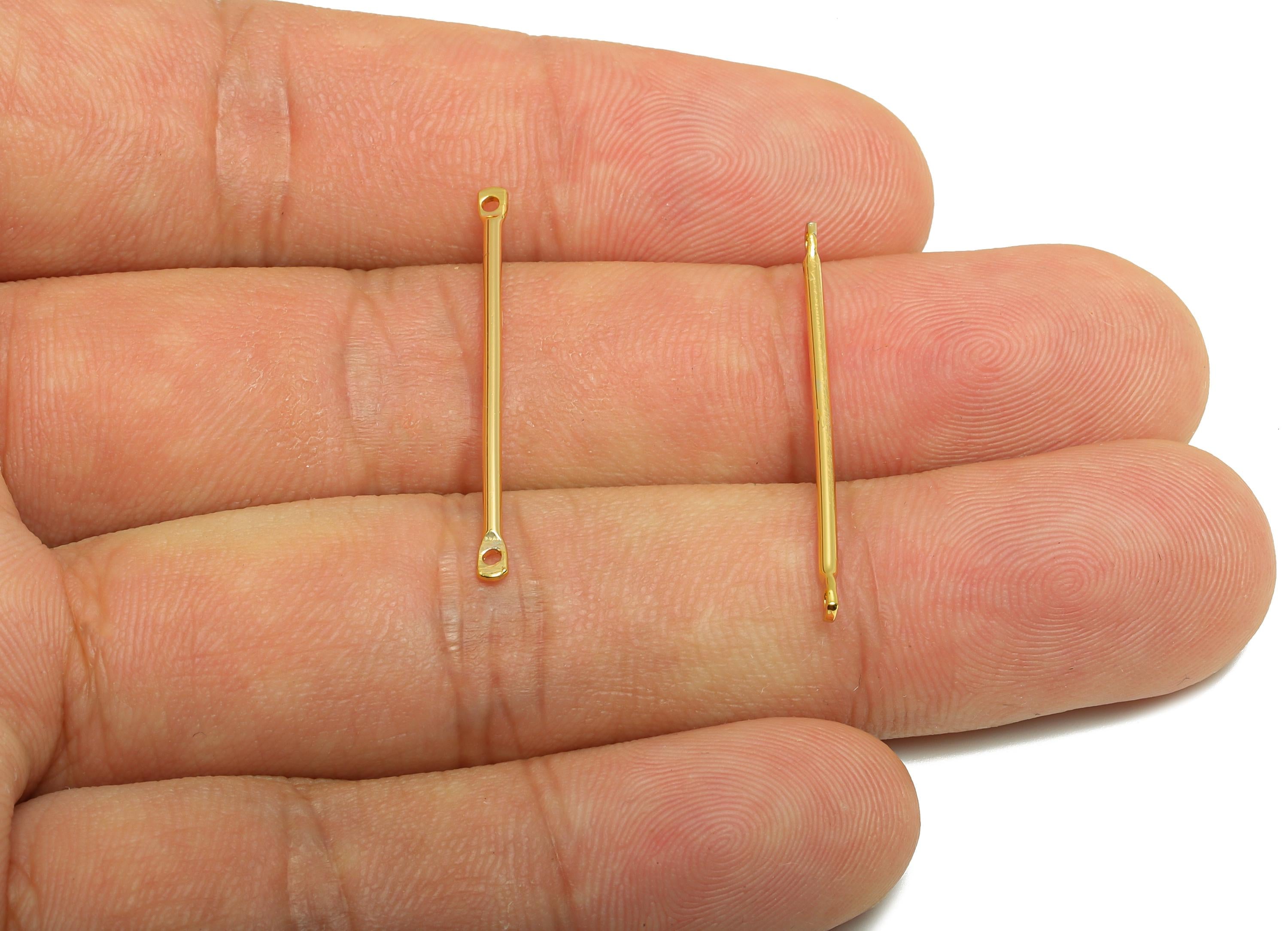 1.2*30mm Gold Bar Earring Connector - Brass Metal Link Component - Vertical Stick Design - Gold Jewelry - 18K Real Gold Plated - RGP10183 - DOMEDBAZAAR