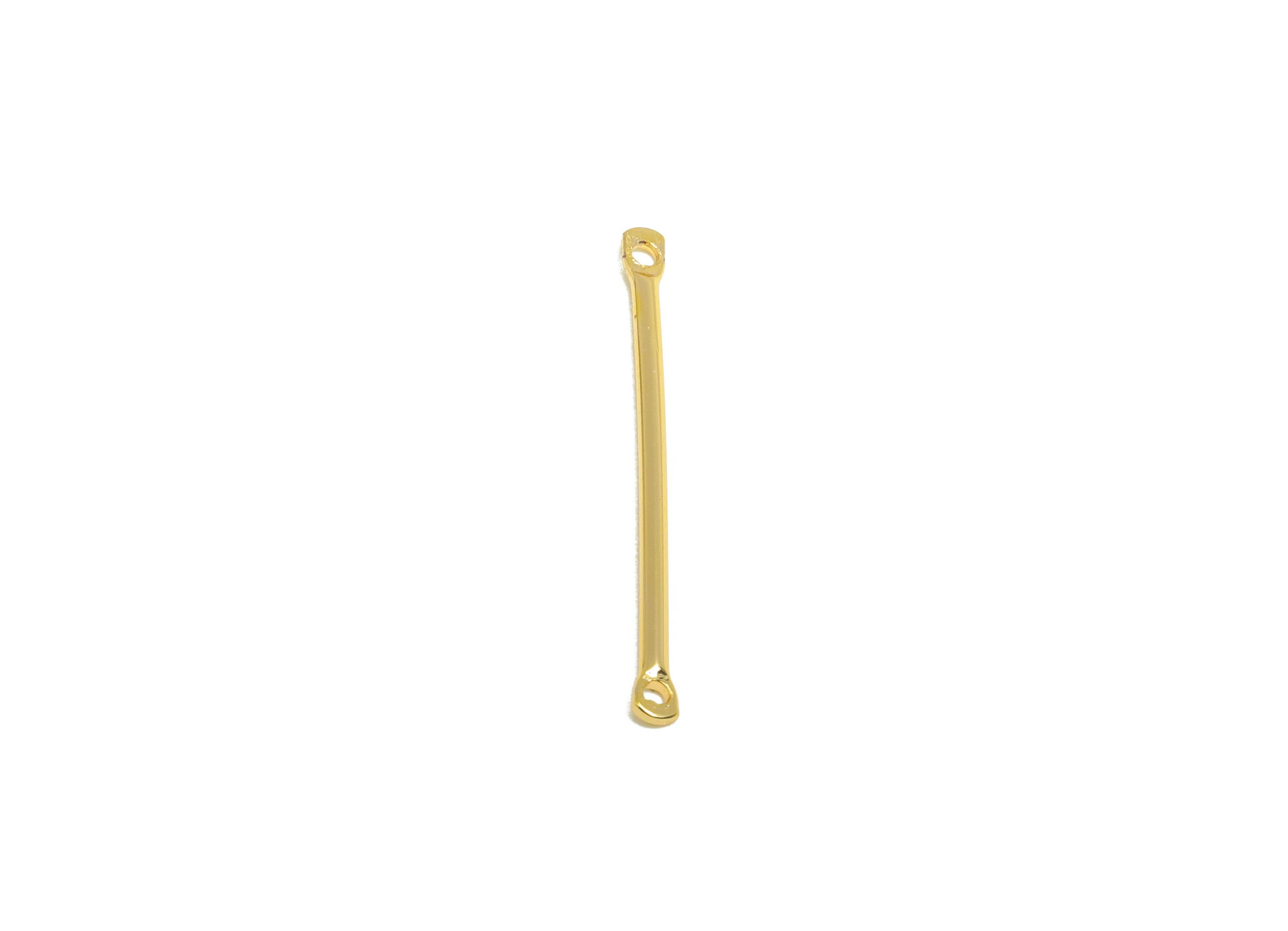 1.2*25mm Gold Bar Earring Connector - Brass Metal Link Component - Vertical Stick Design - Gold Jewelry - 18K Real Gold Plated - RGP10190 - DOMEDBAZAAR