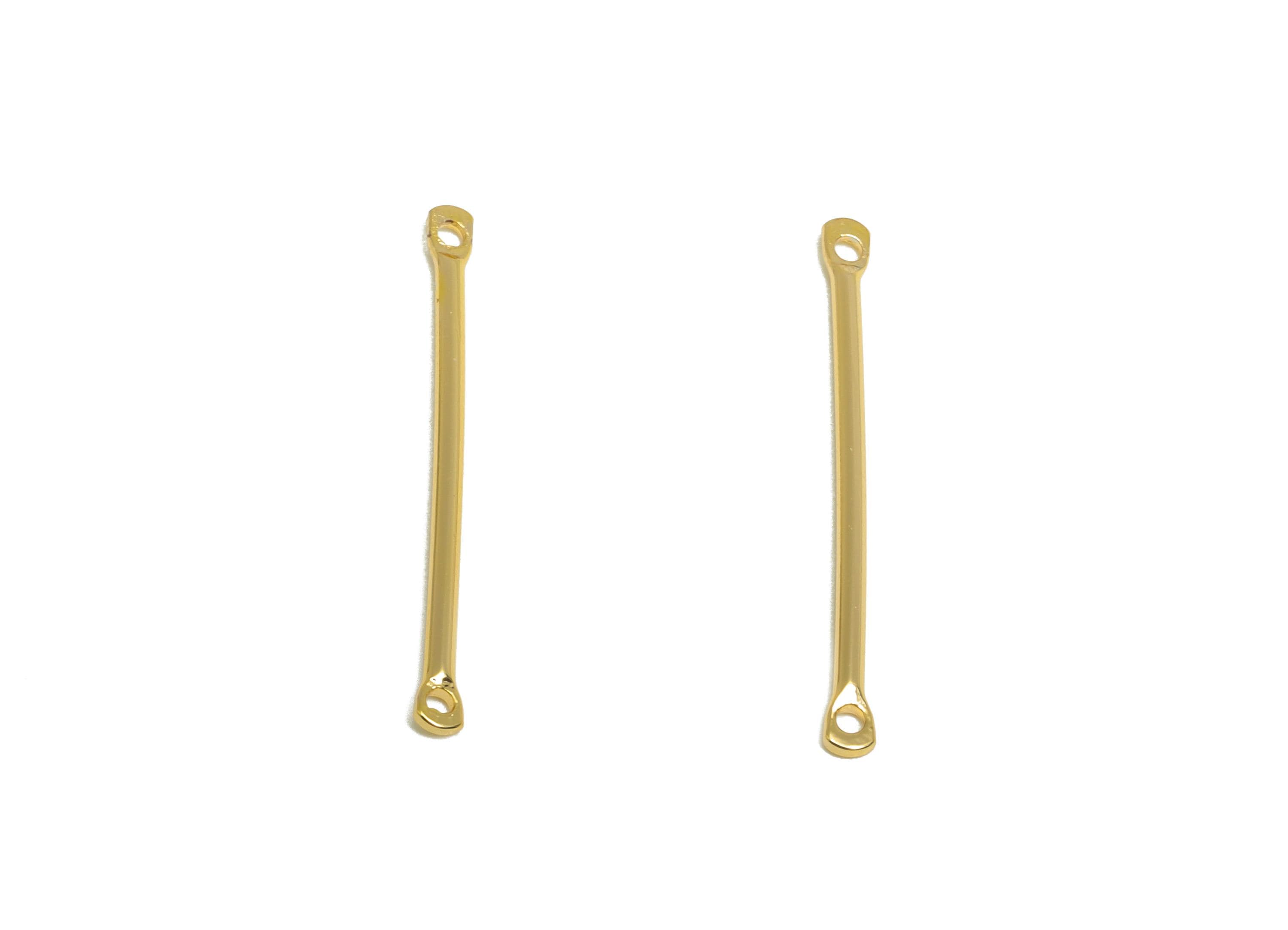 1.2*25mm Gold Bar Earring Connector - Brass Metal Link Component - Vertical Stick Design - Gold Jewelry - 18K Real Gold Plated - RGP10190 - DOMEDBAZAAR